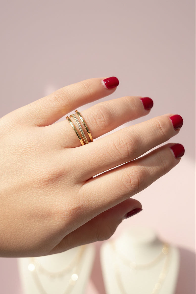 Anillo Triple Línea - Ajustable