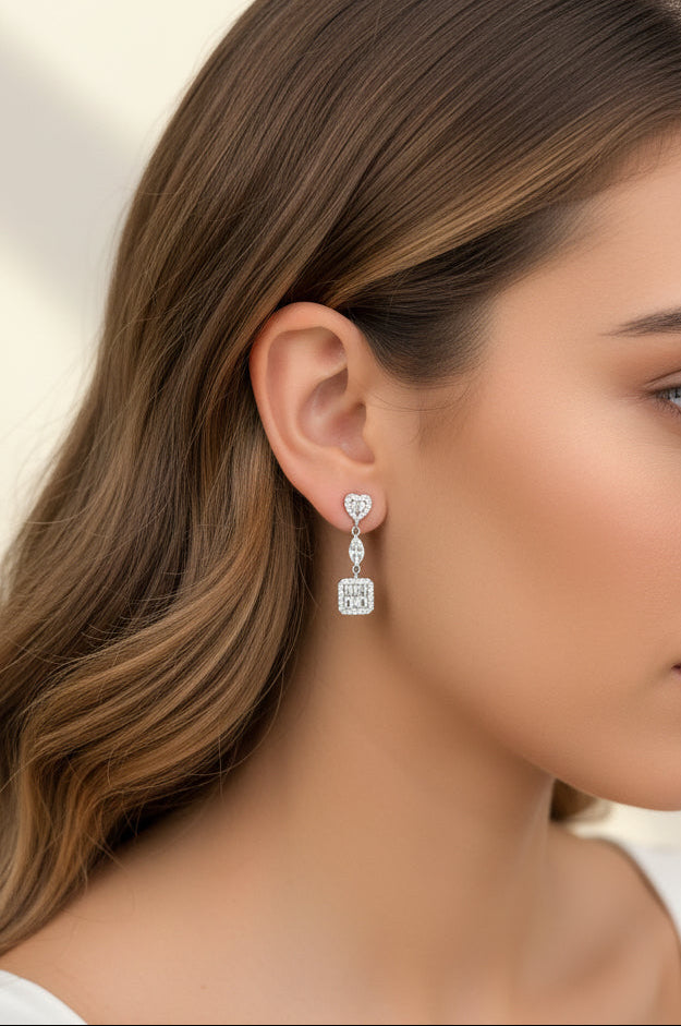 Aretes Cuadro Colgante