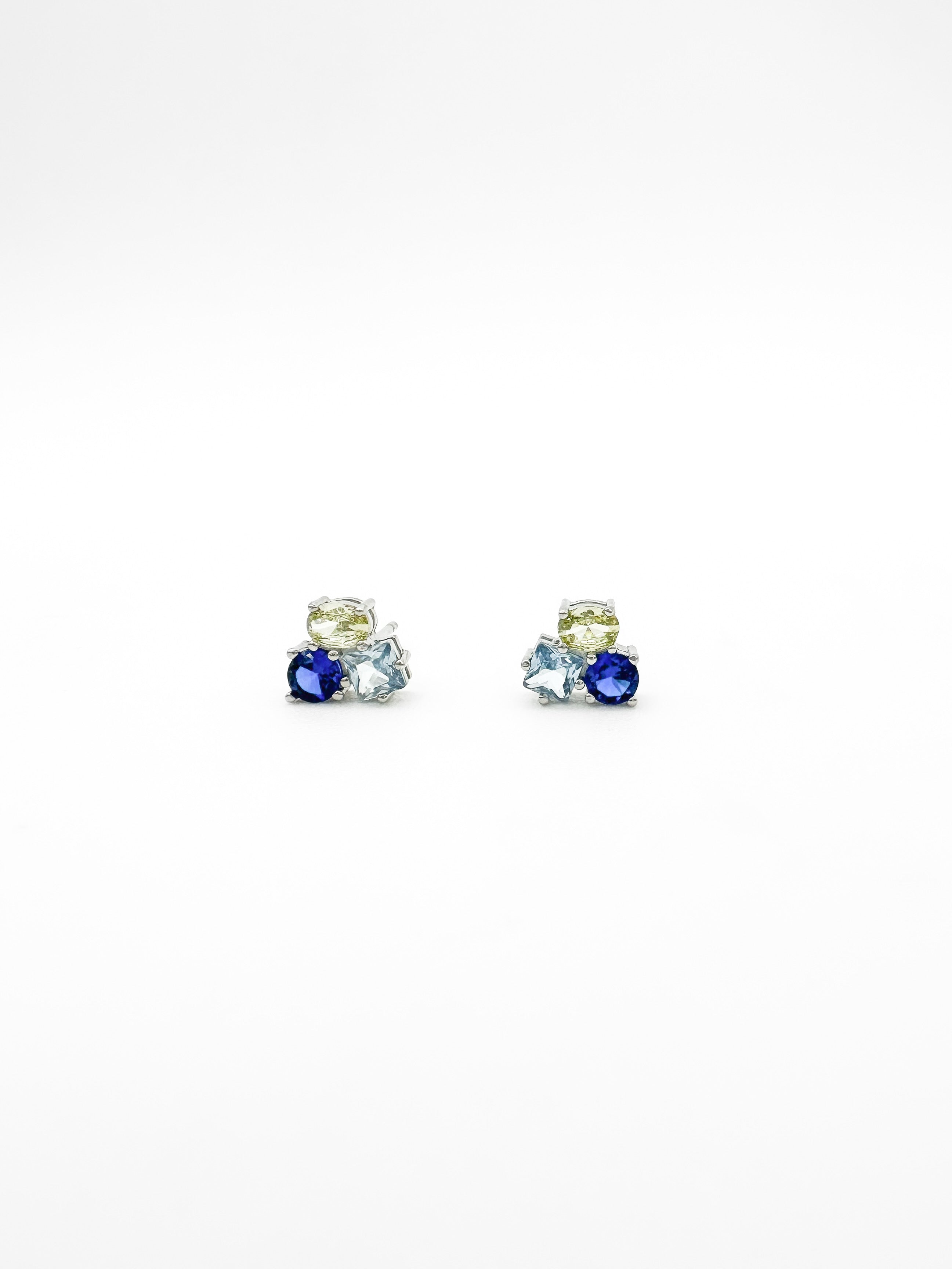 Broquel 3 Zirconias de Plata