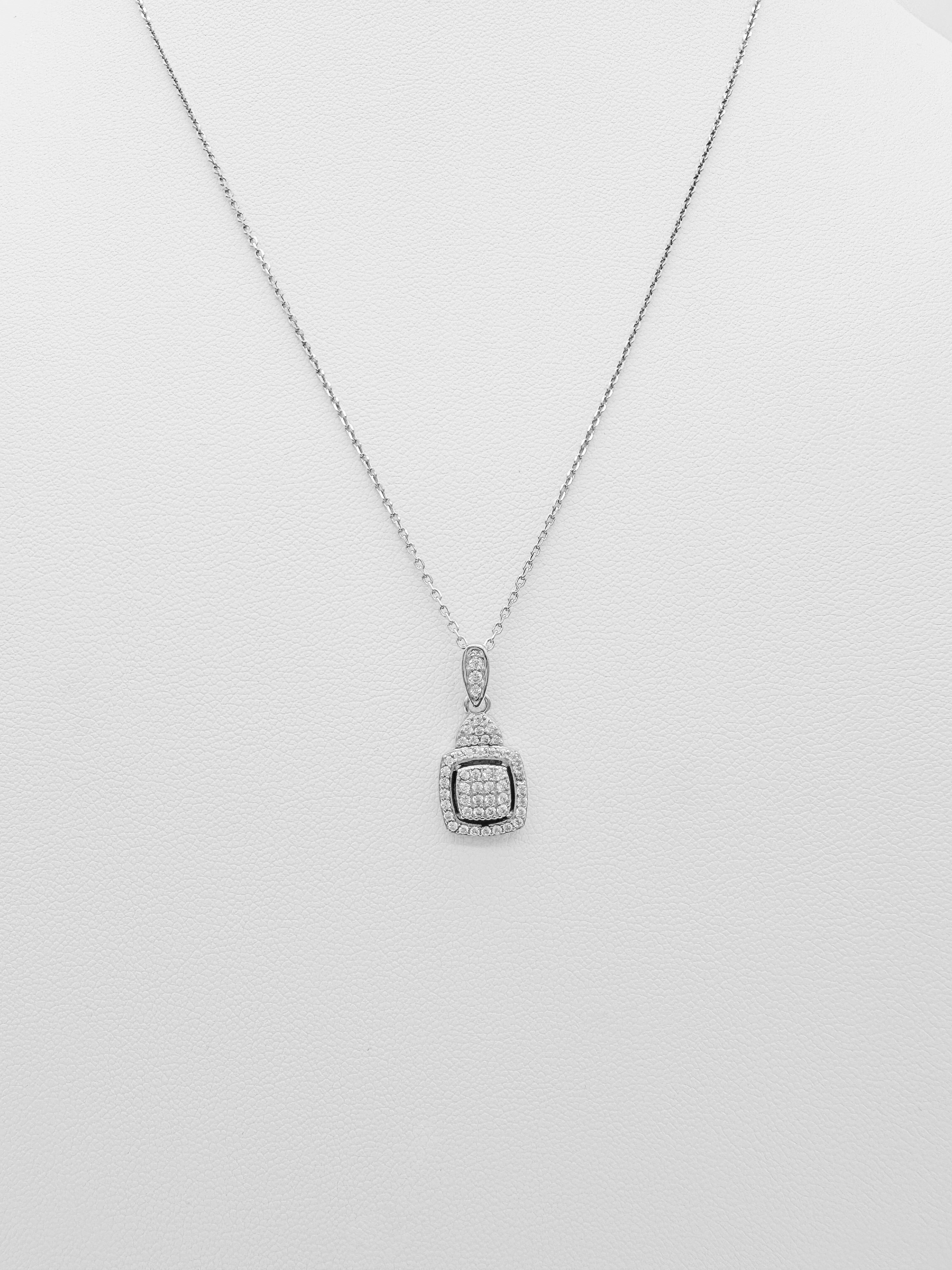 Collar Cuadro Pavé de Plata