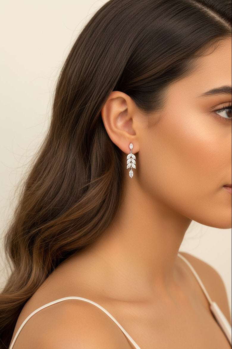 Aretes Hojitas Zirconia