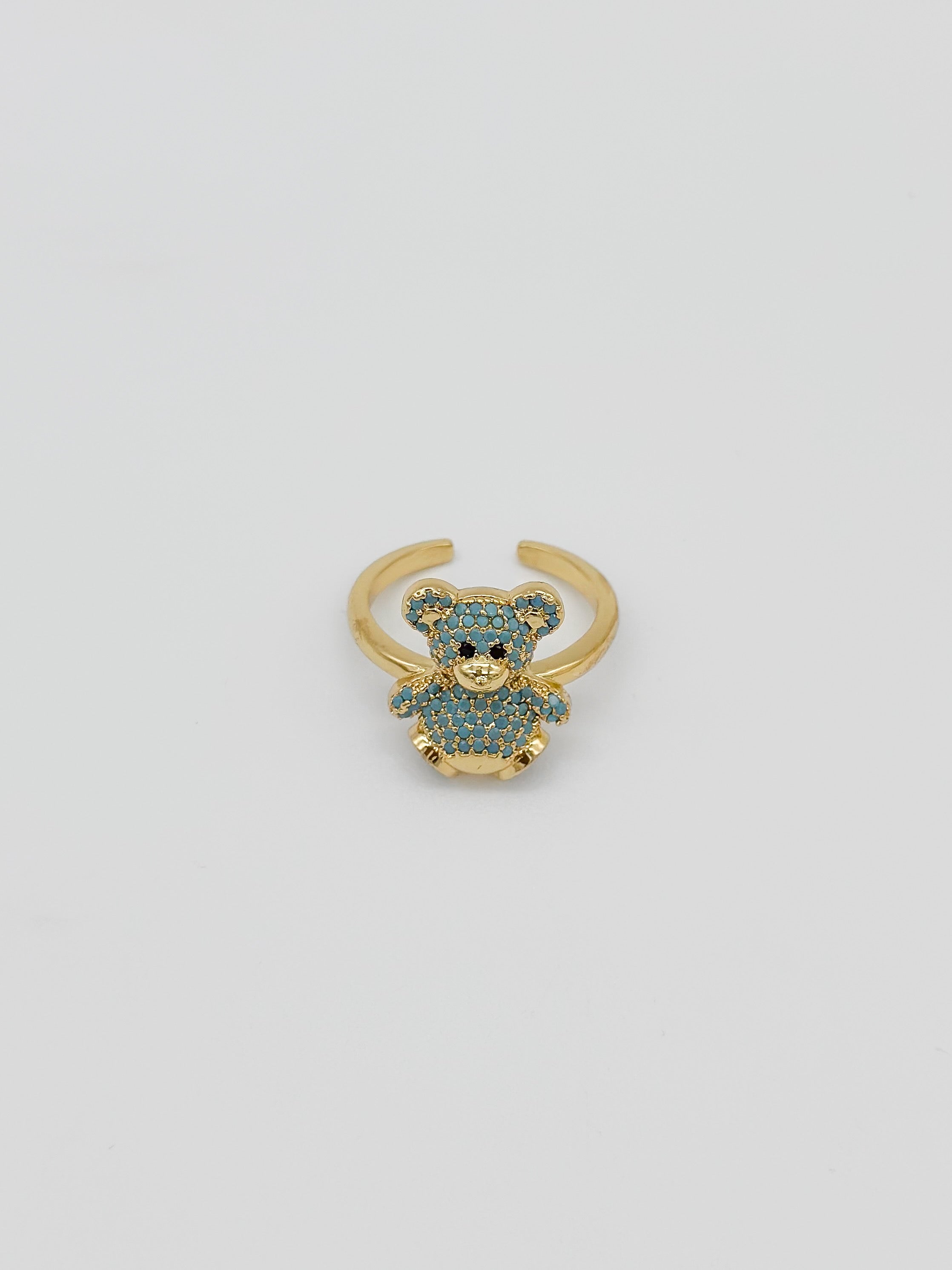 Anillo Ajustable Oso Cristales