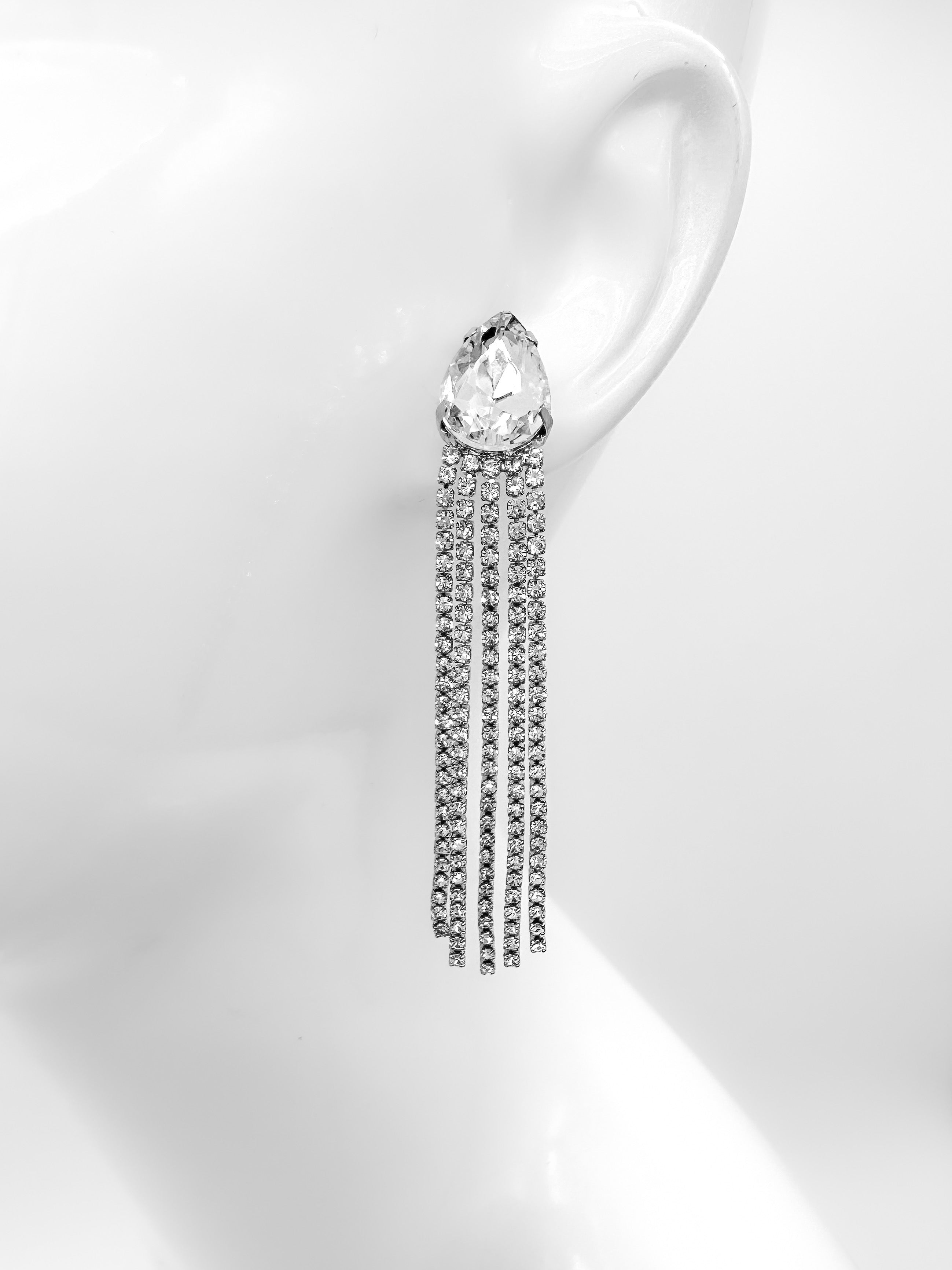 Aretes Gota Tennis - Plateado