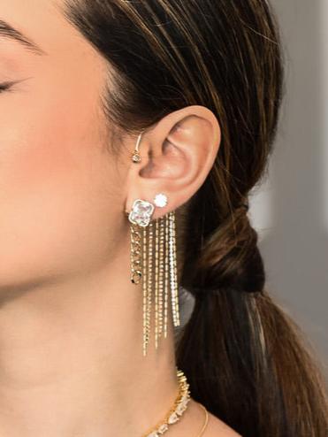 Ear cuff Cadenas Cristales