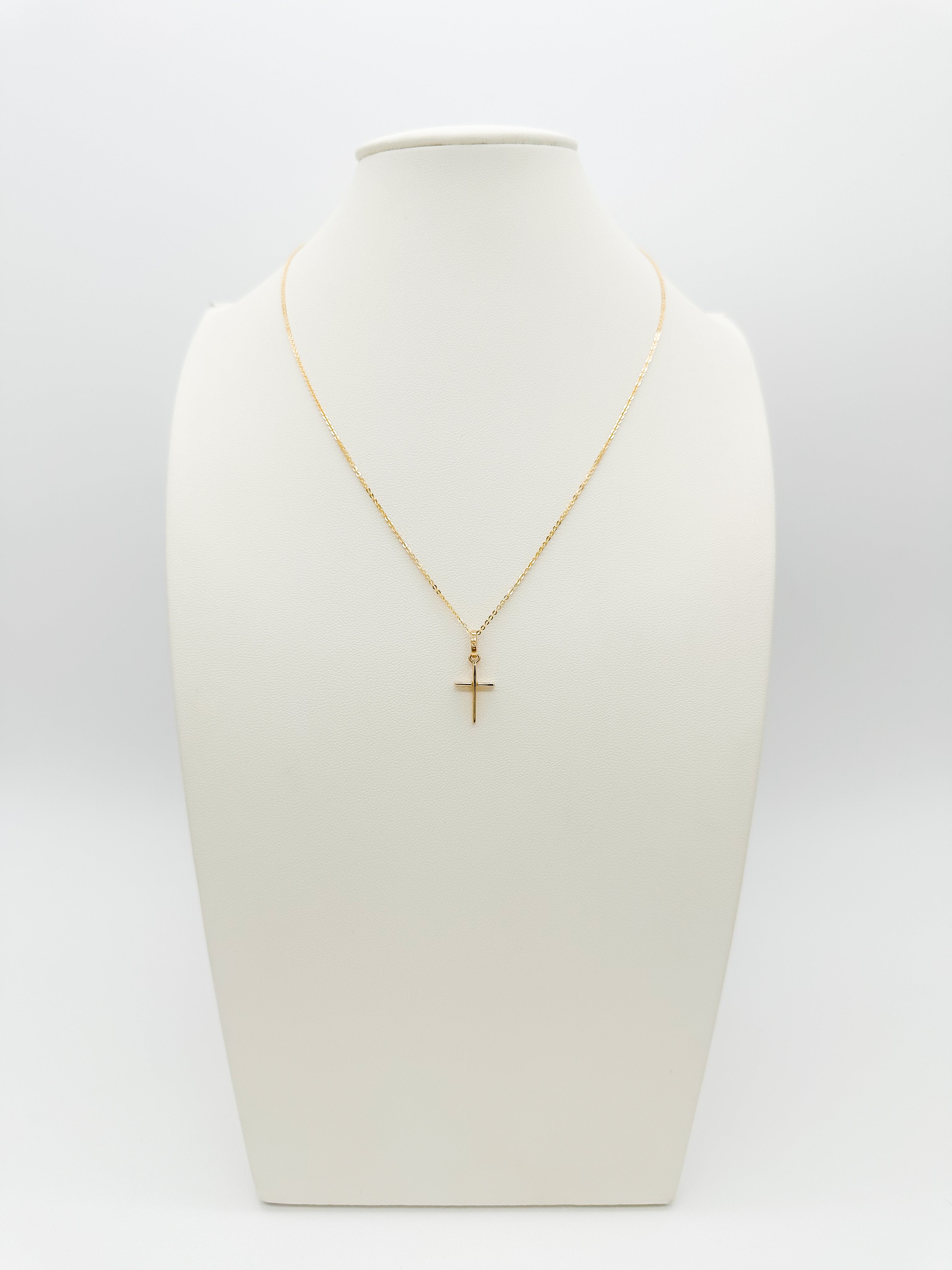 Cadena y Cruz Recta *Oro 14 Kilates