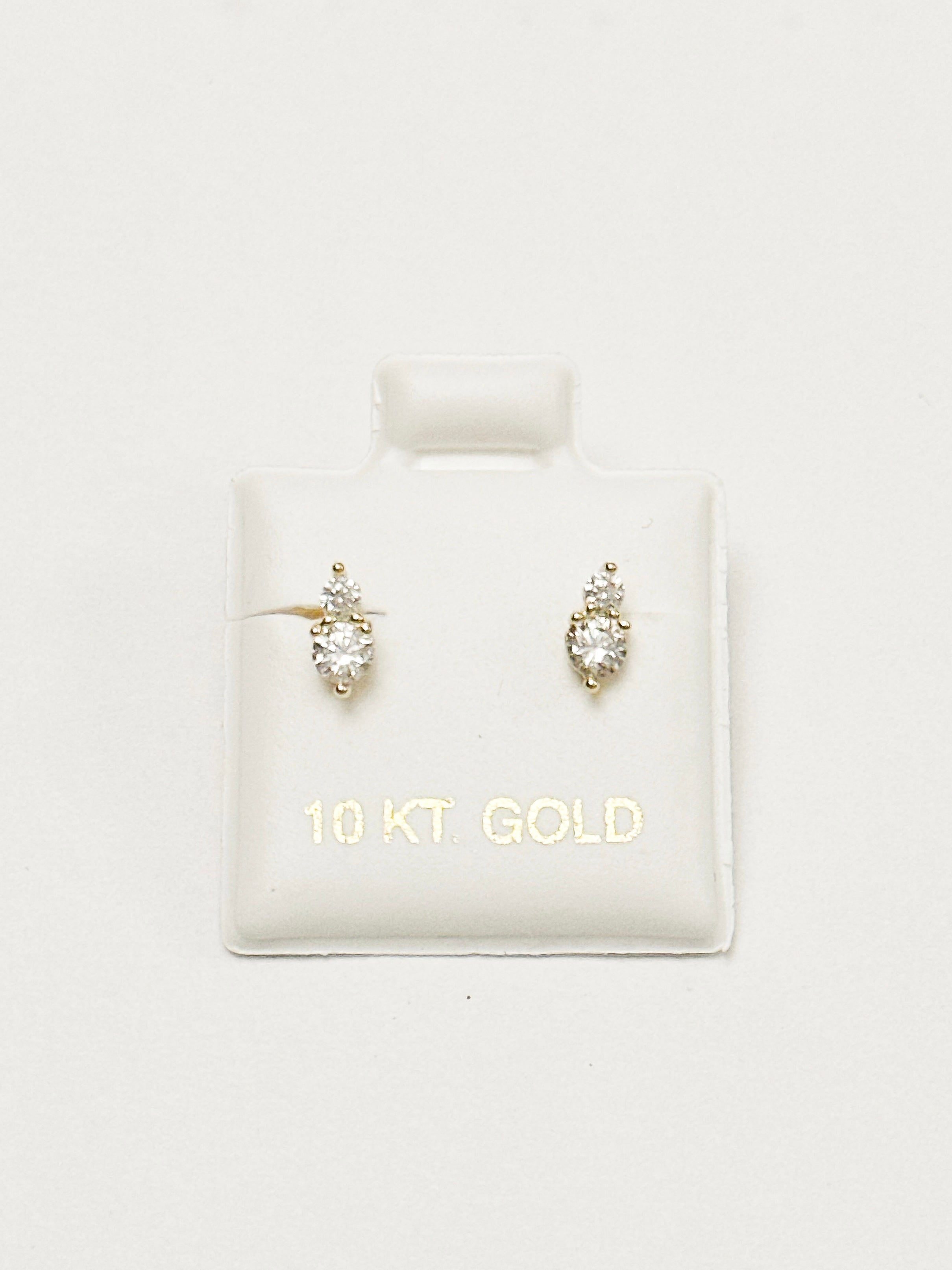 Dos Zirconia Oro 10k