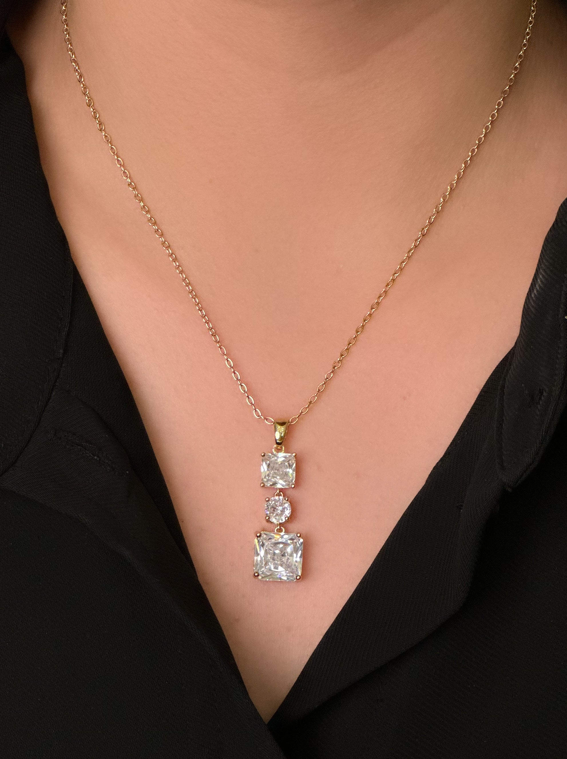 Collar Cuadros Zirconias