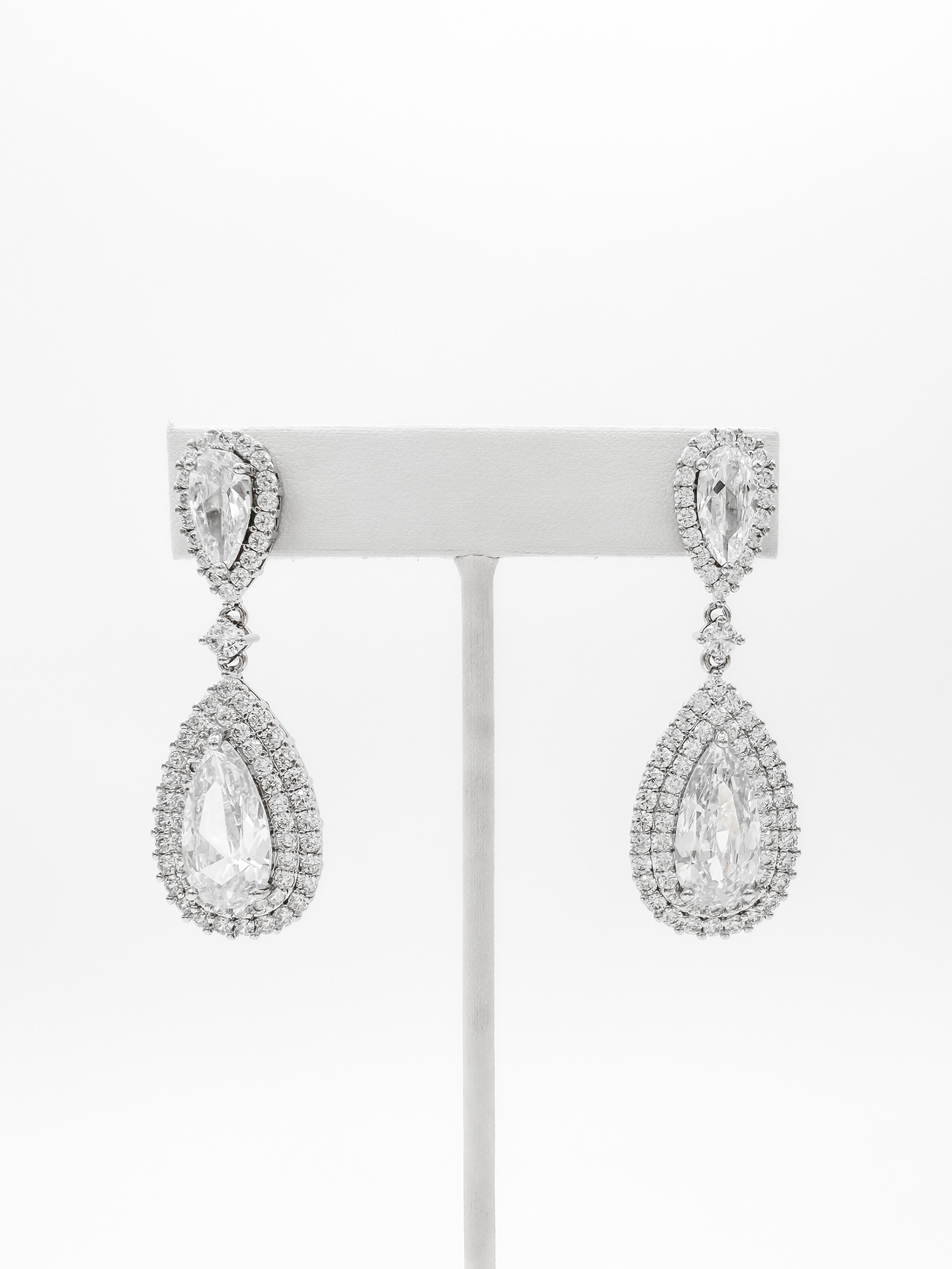 Aretes Gota Doble Halo