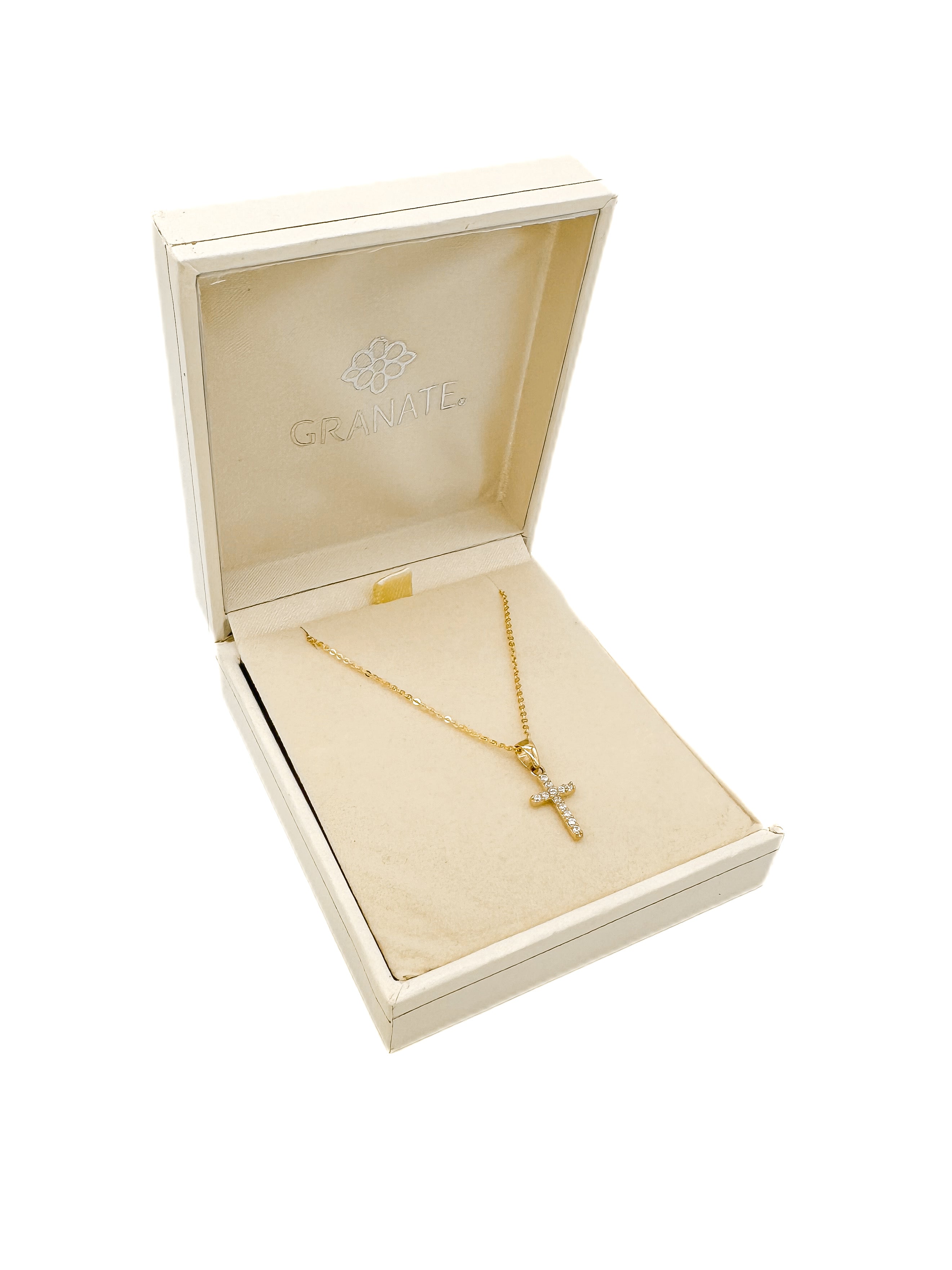 Cadena y Cruz Zirconias *Oro 14 Kilates