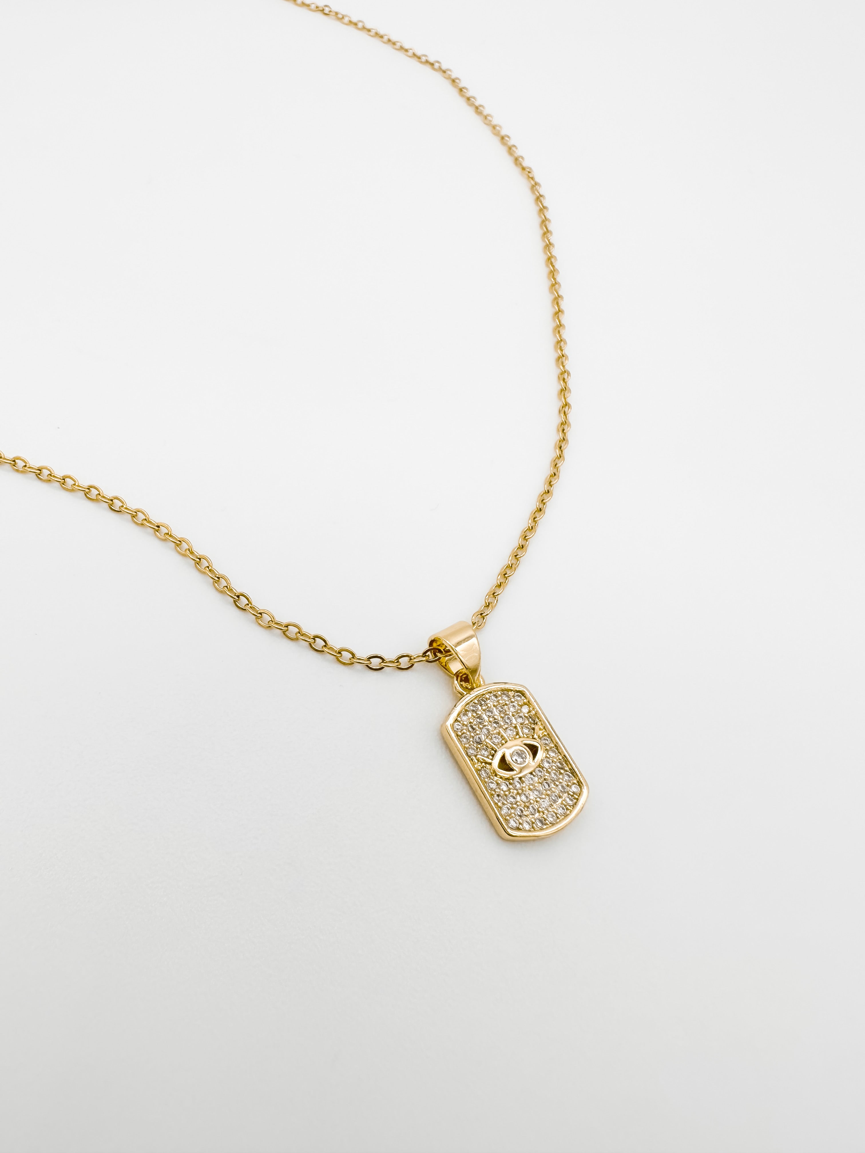 Collar Placa Mini Ojo