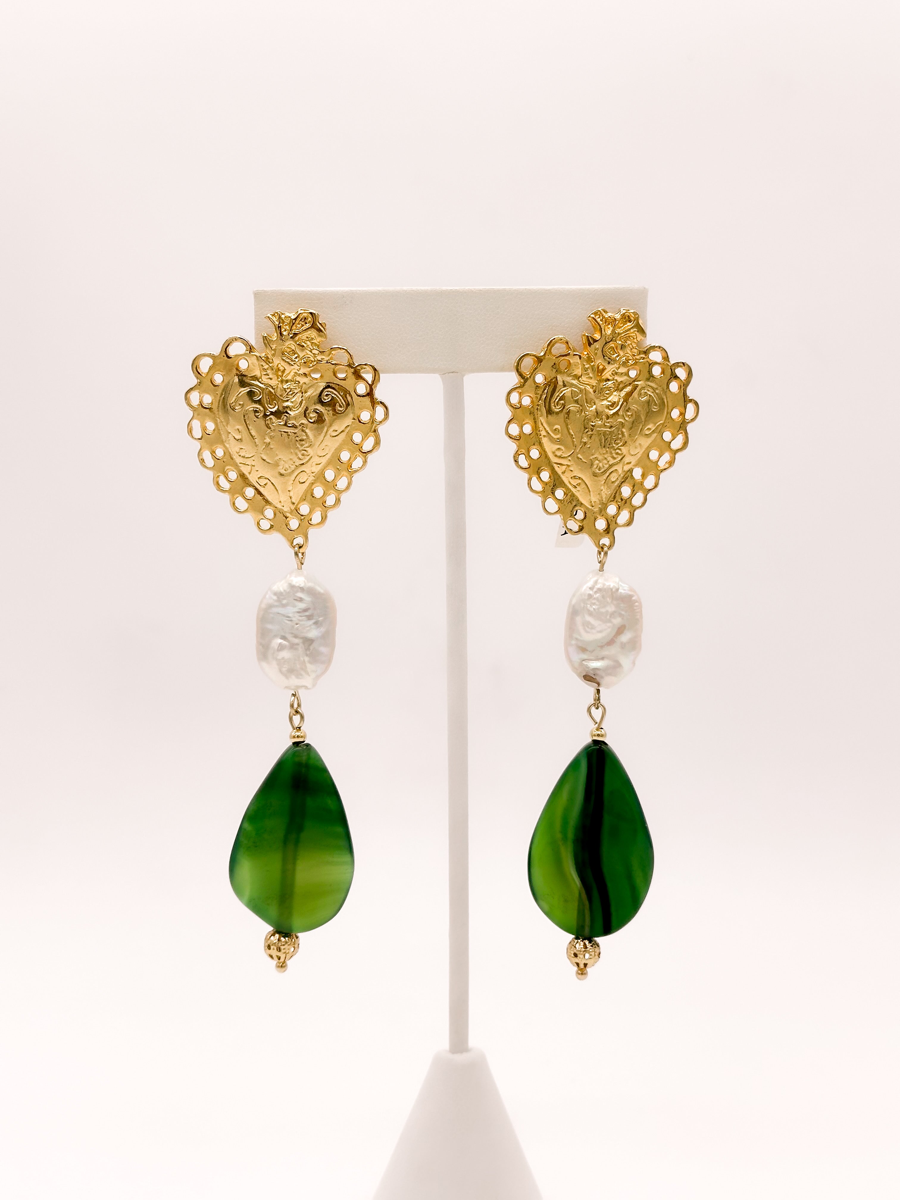 Aretes Gotas Verde