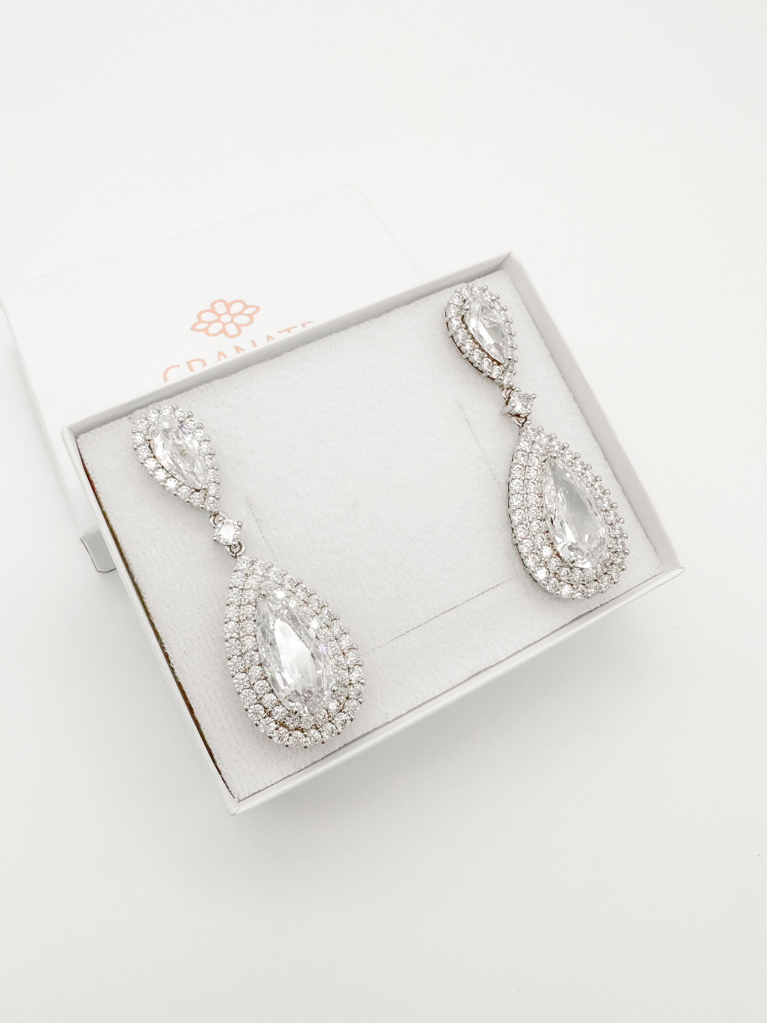 Aretes Gota Doble Halo
