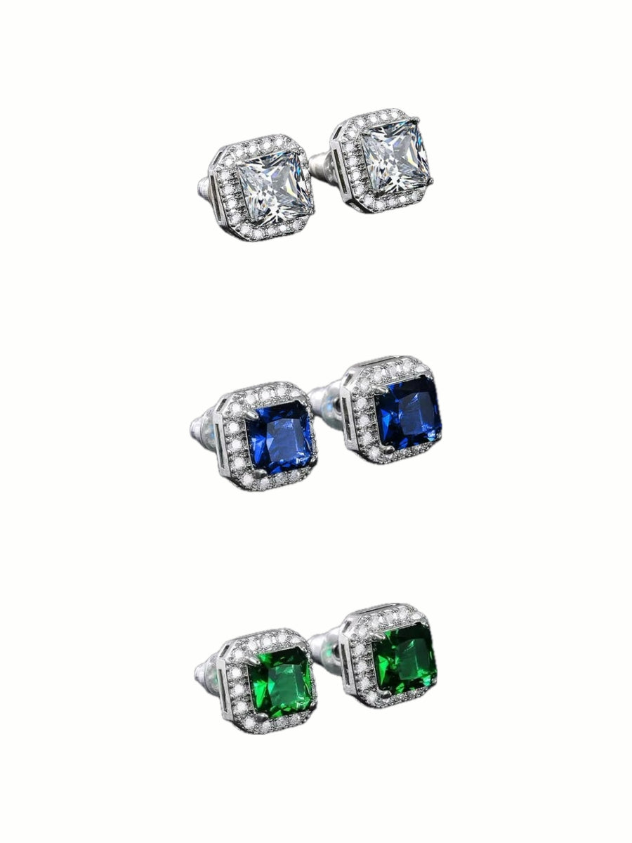 Aretes Solitario con Halo