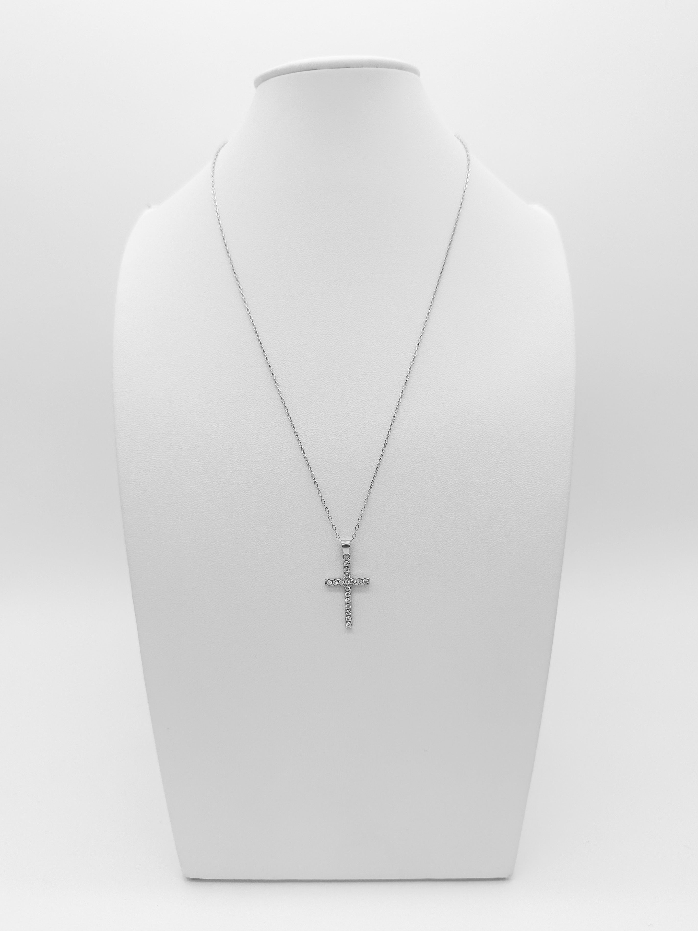 Collar Cruz Recta de Plata