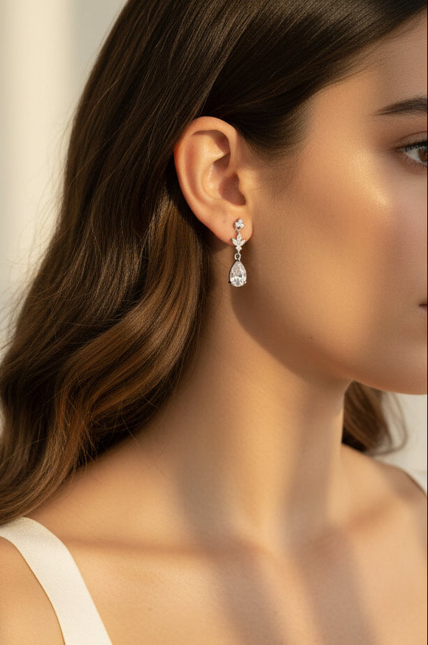 Aretes Gota Colgante Circonia