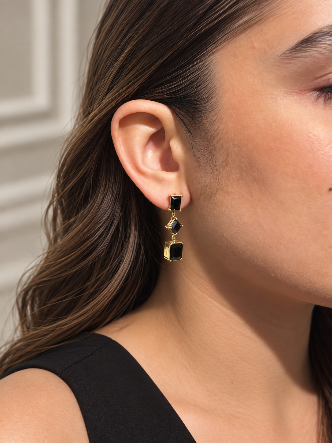 Aretes Rectángulos Negros