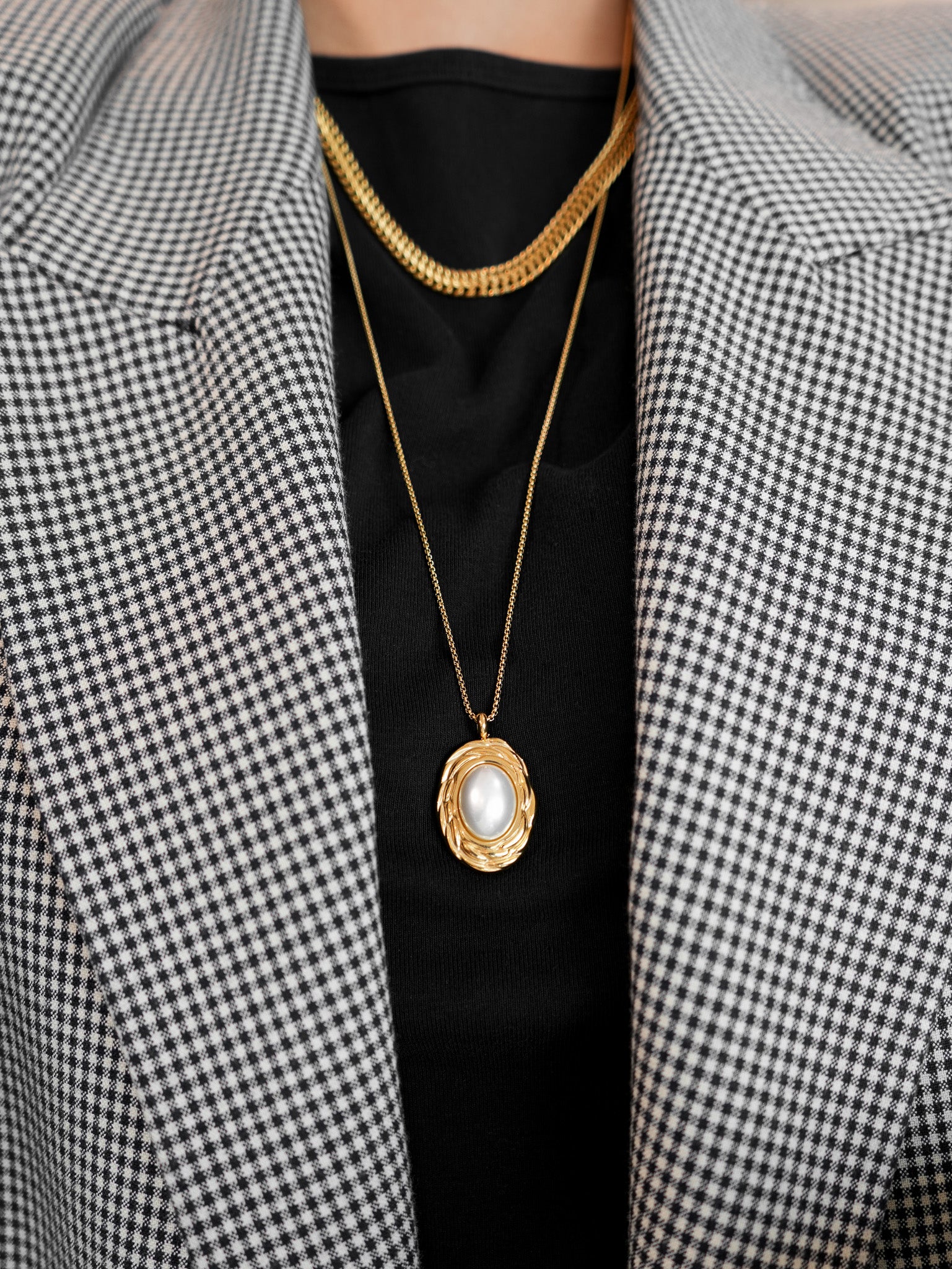 Collar Largo Ovalo Perla