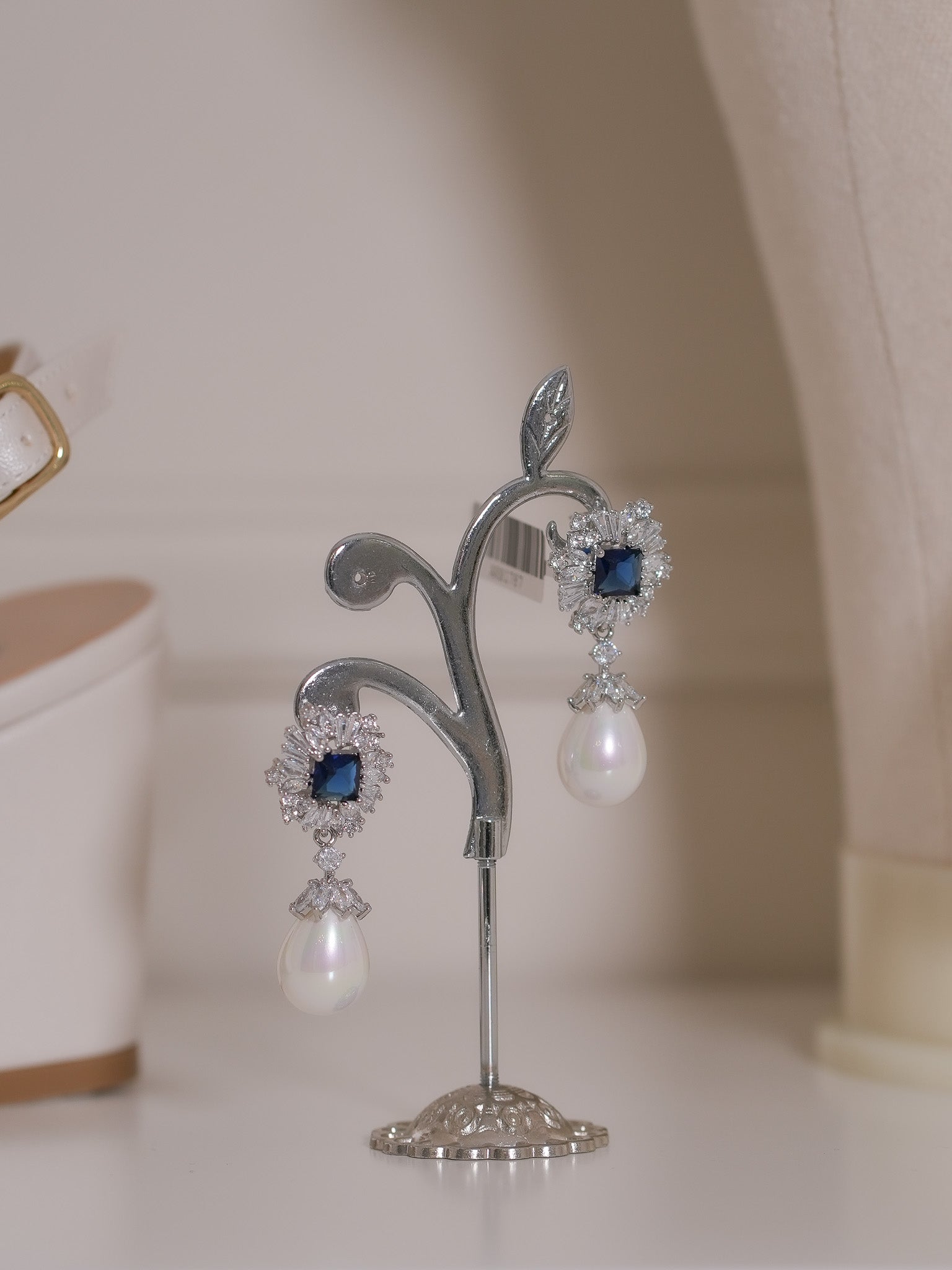 Aretes Zafiro Gota Perla
