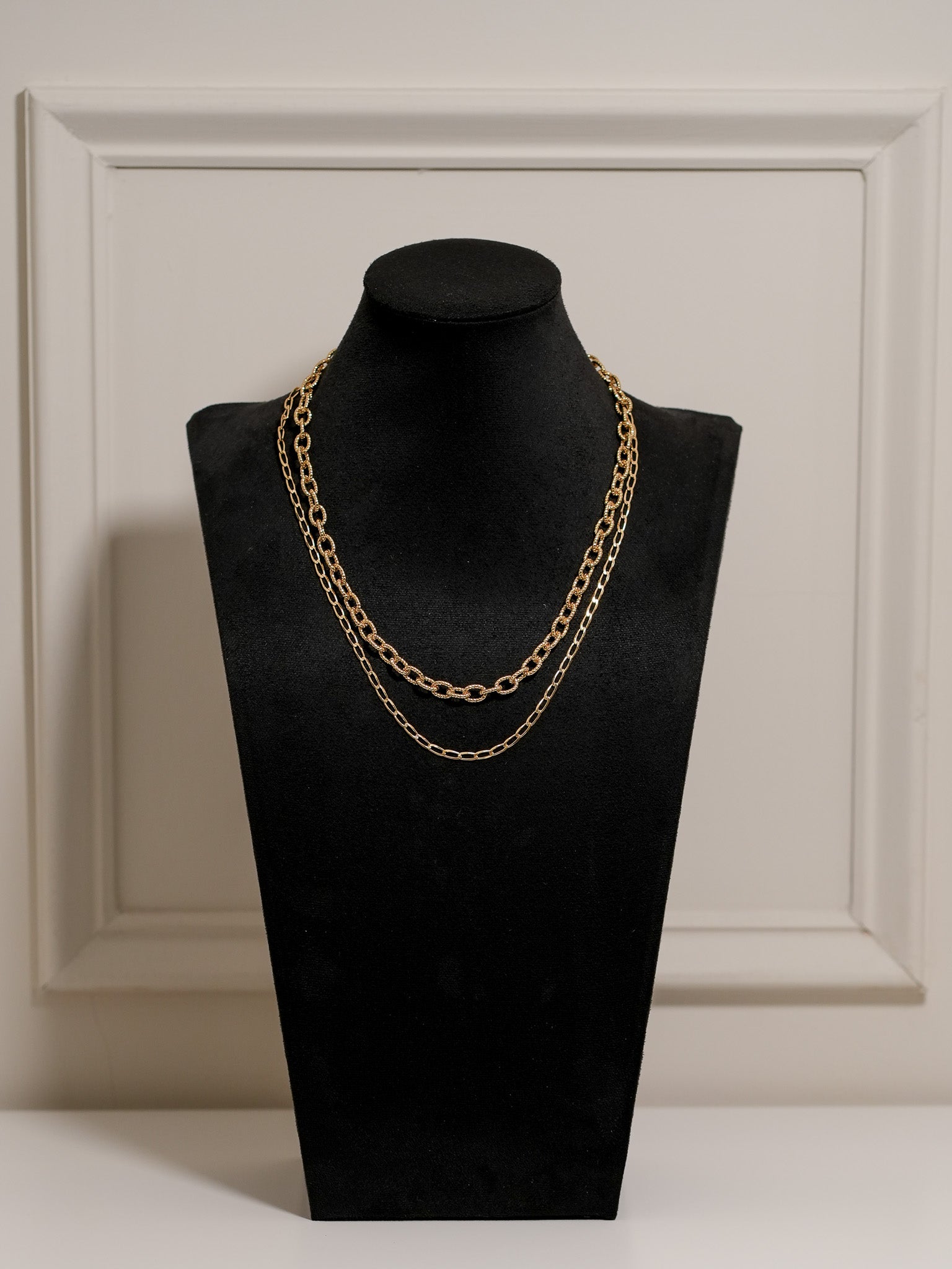 Collar Doble Eslabones Textura