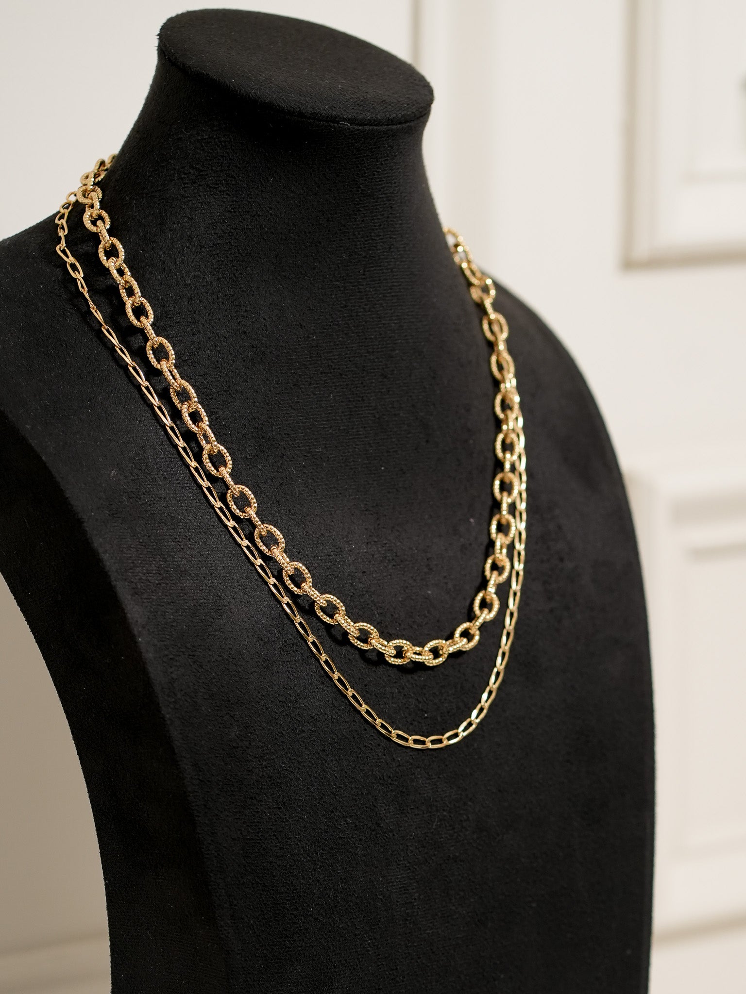 Collar Doble Eslabones Textura