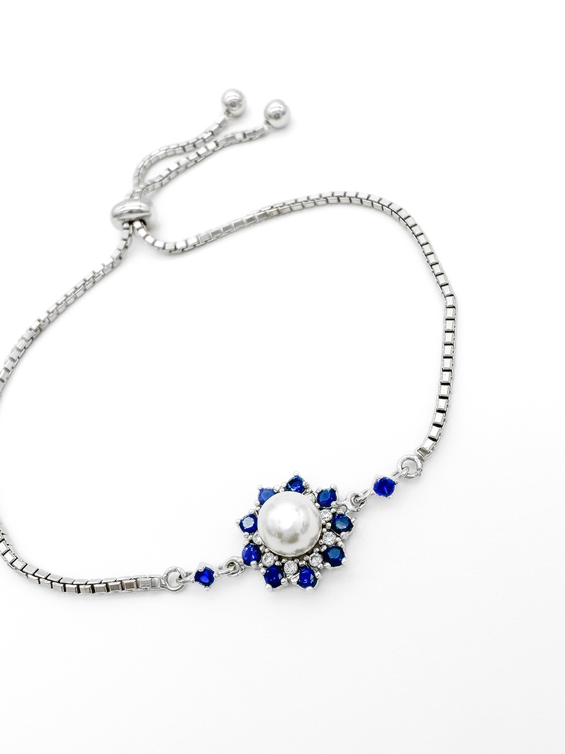 Pulsera Flor Perla de Plata