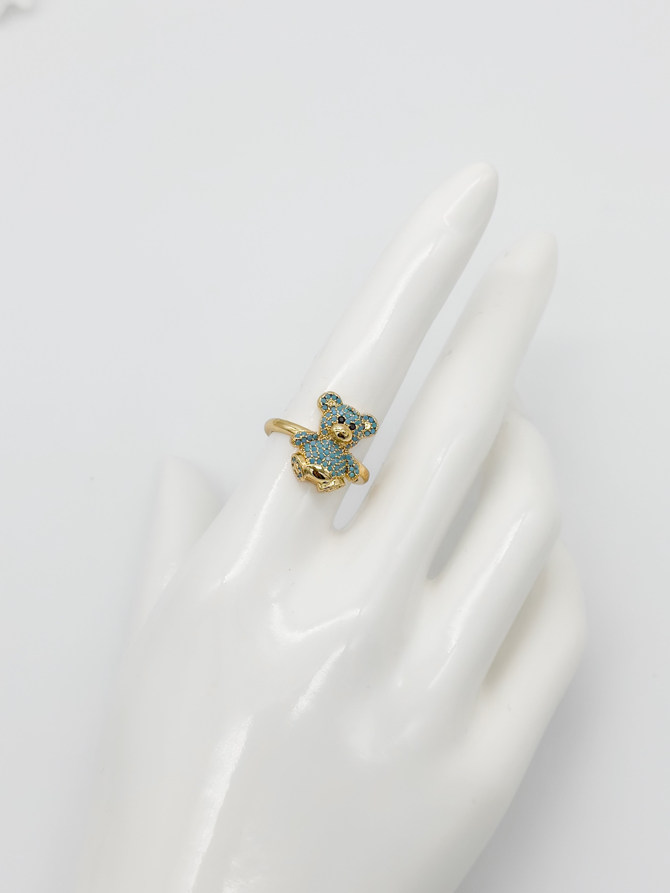 Anillo Ajustable Oso Cristales