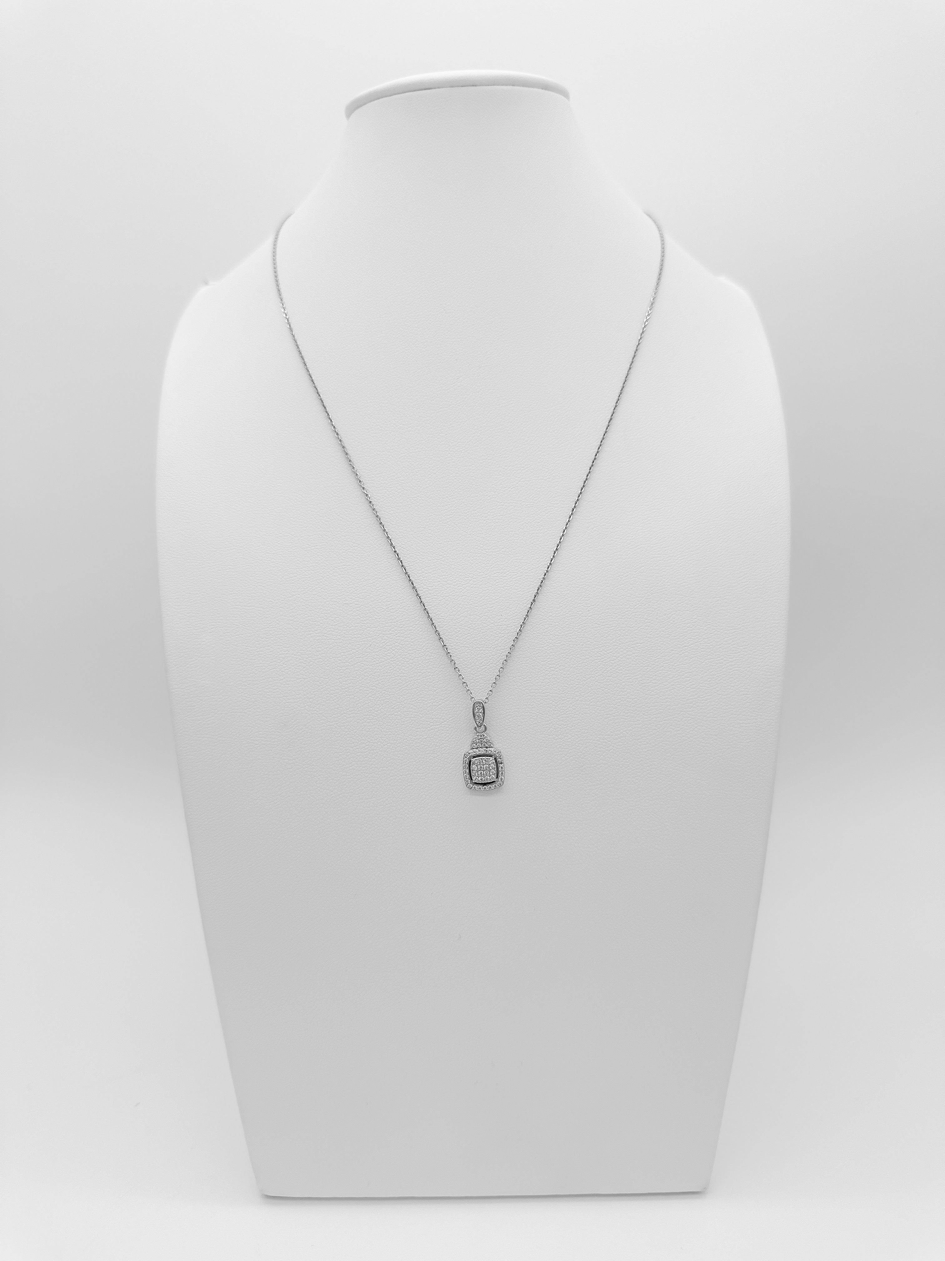 Collar Cuadro Pavé de Plata