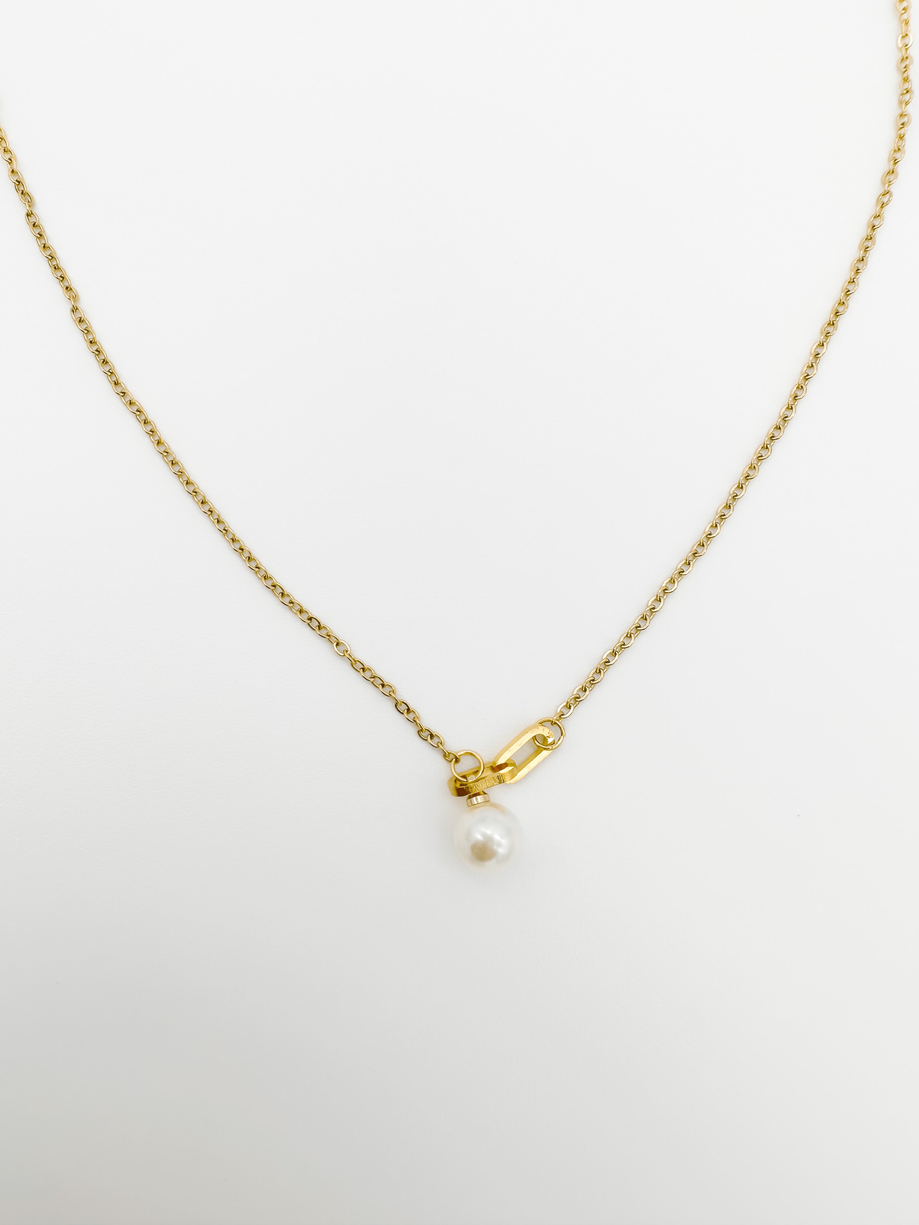 Collar Eslabones y Perla
