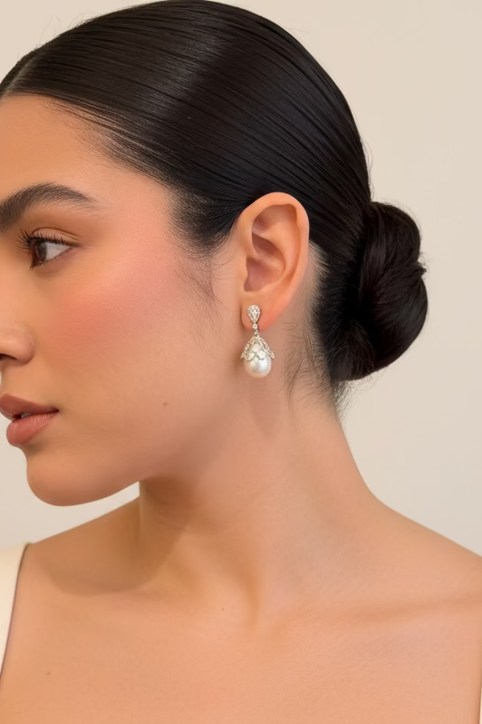 Aretes Perla Gota Red