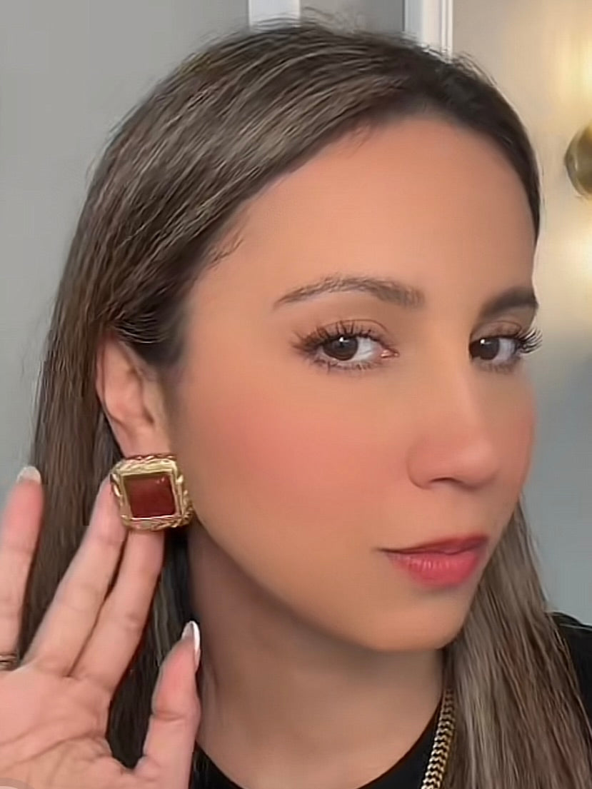 Aretes Cuadro de Color - Color a elegir