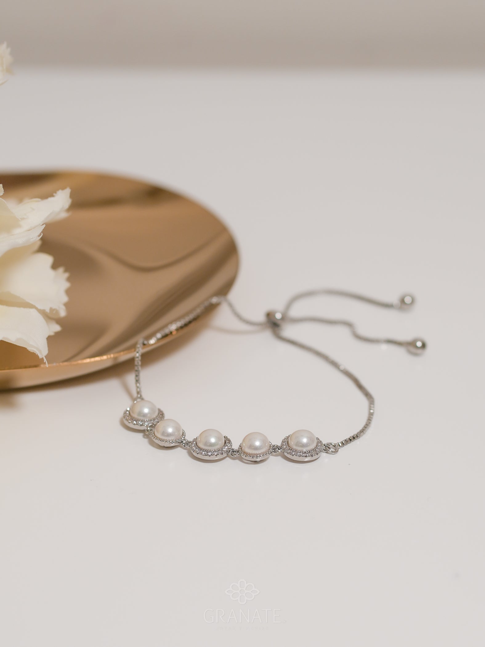 Pulsera 5 Perlas Halo