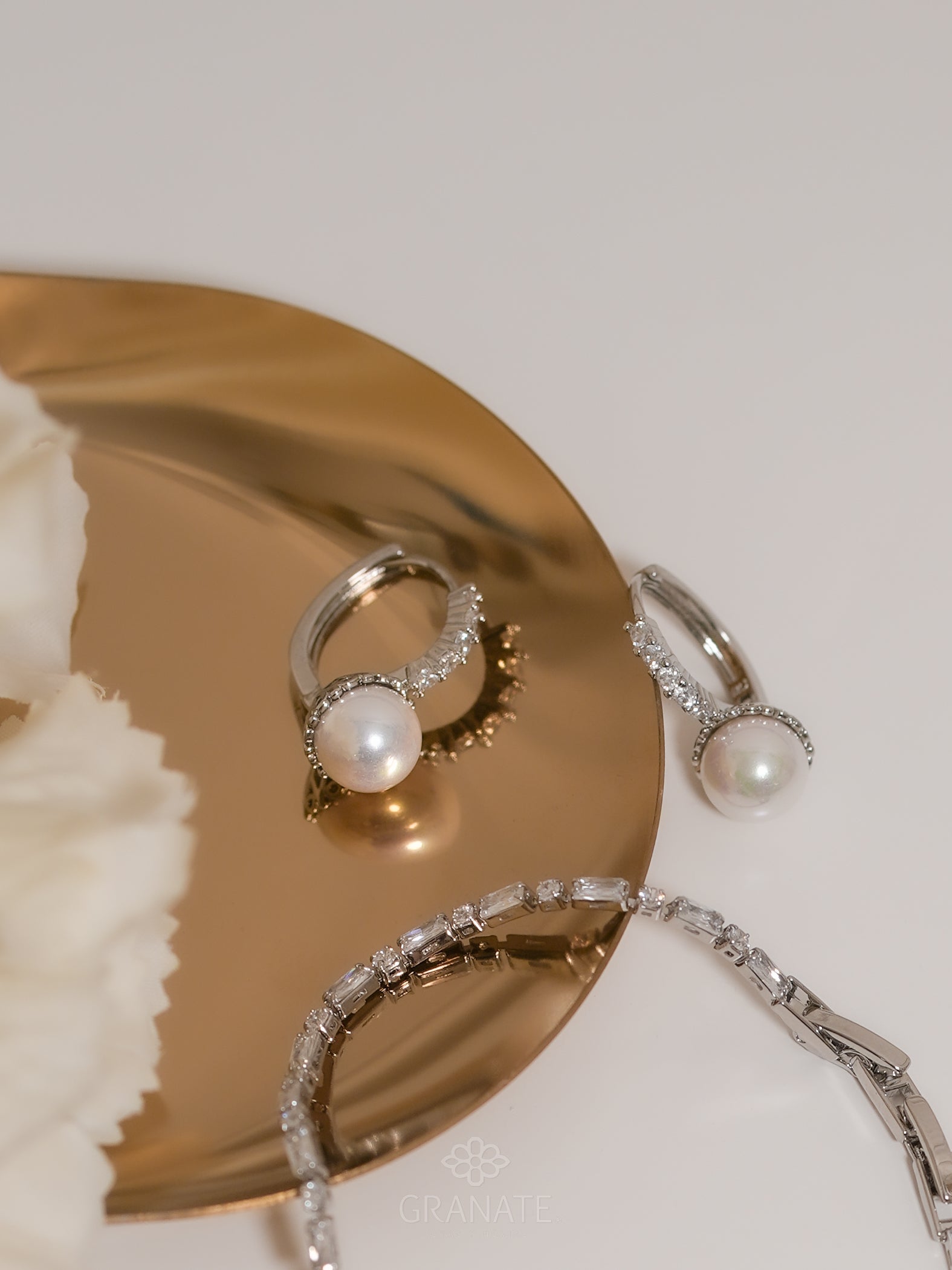 Aretes Línea Circonia y Perla