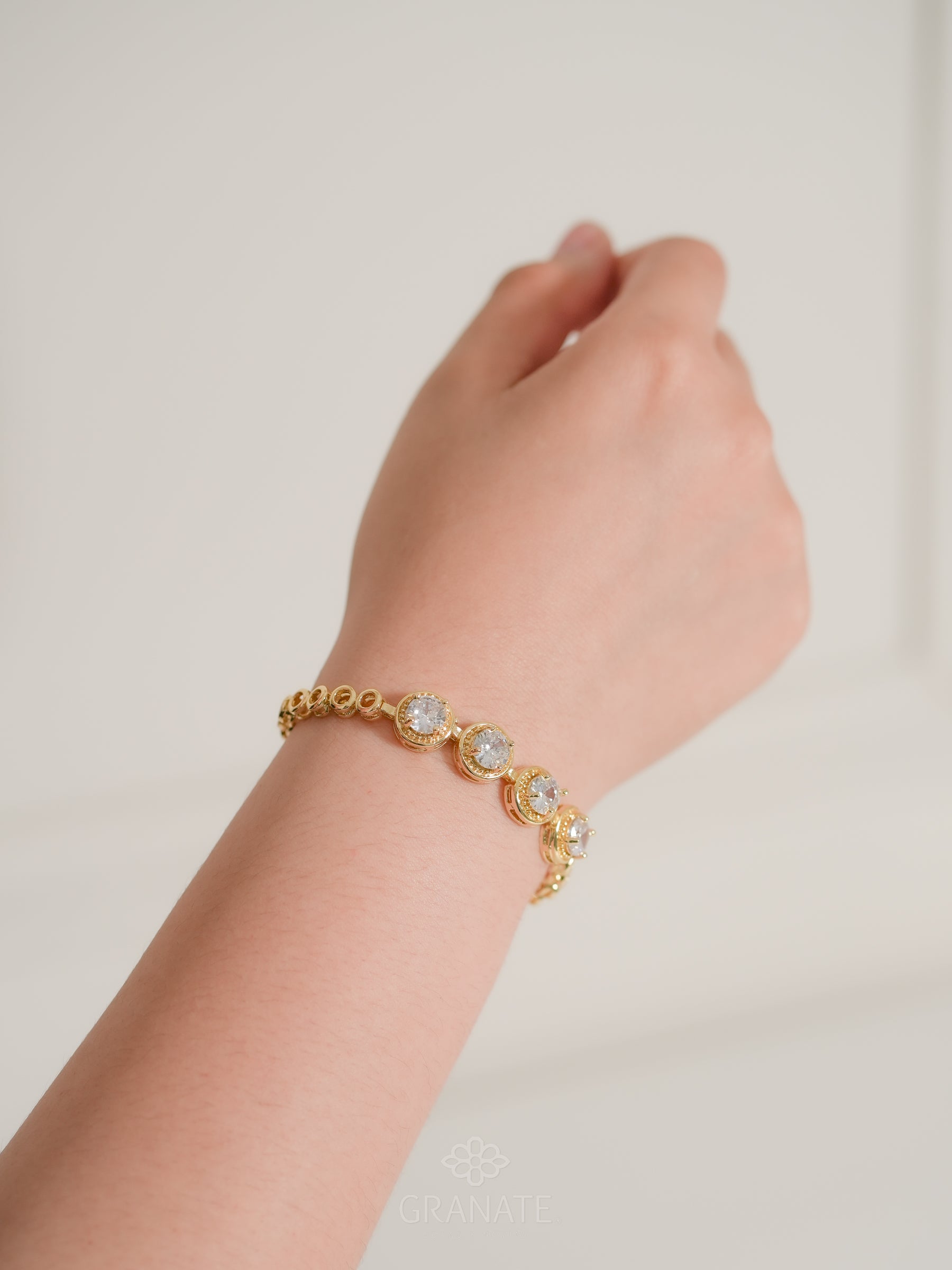 Pulsera 4 Solitarios Halo