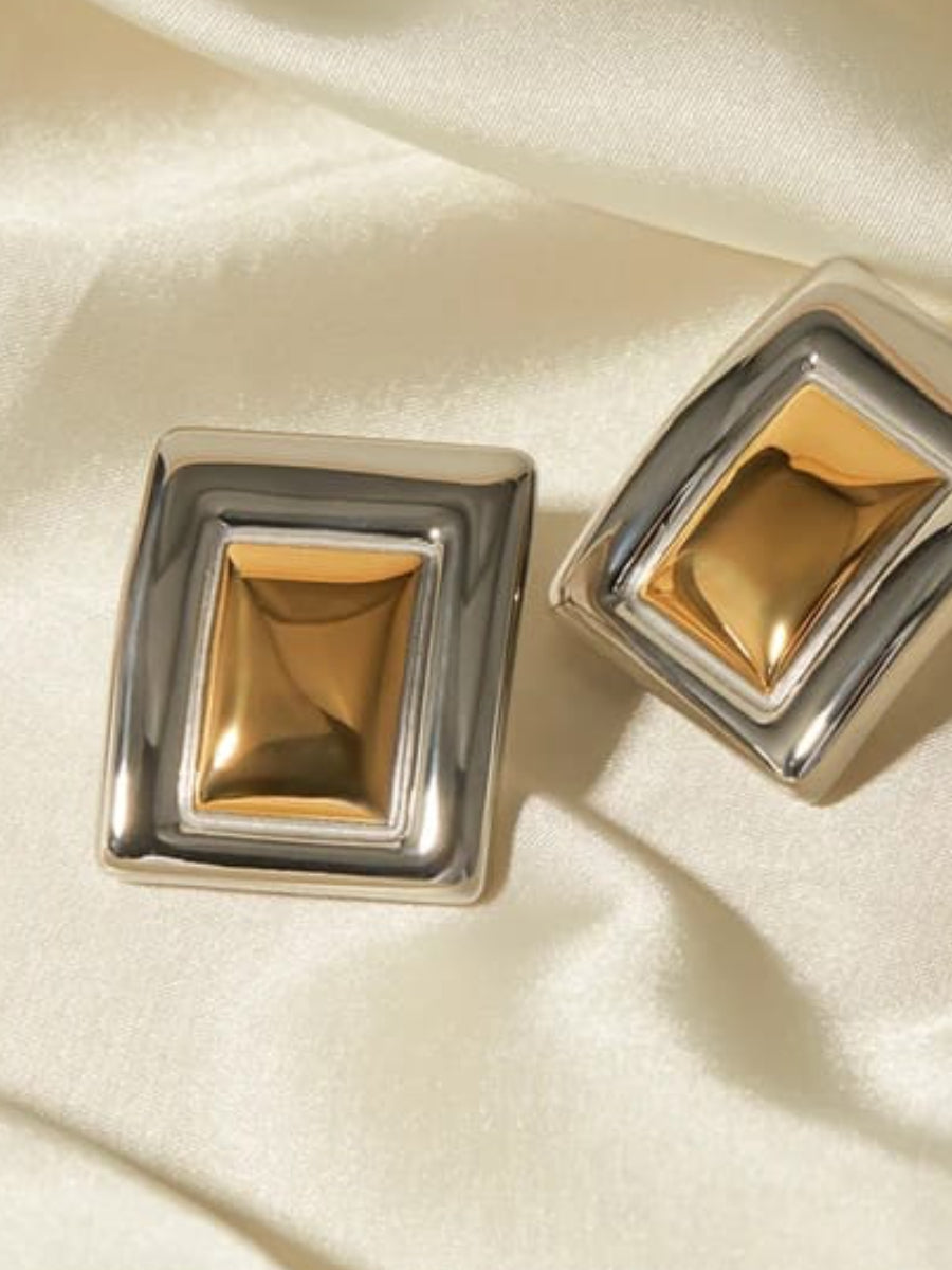 Aretes Rectangulares Combinados - Color a elegir