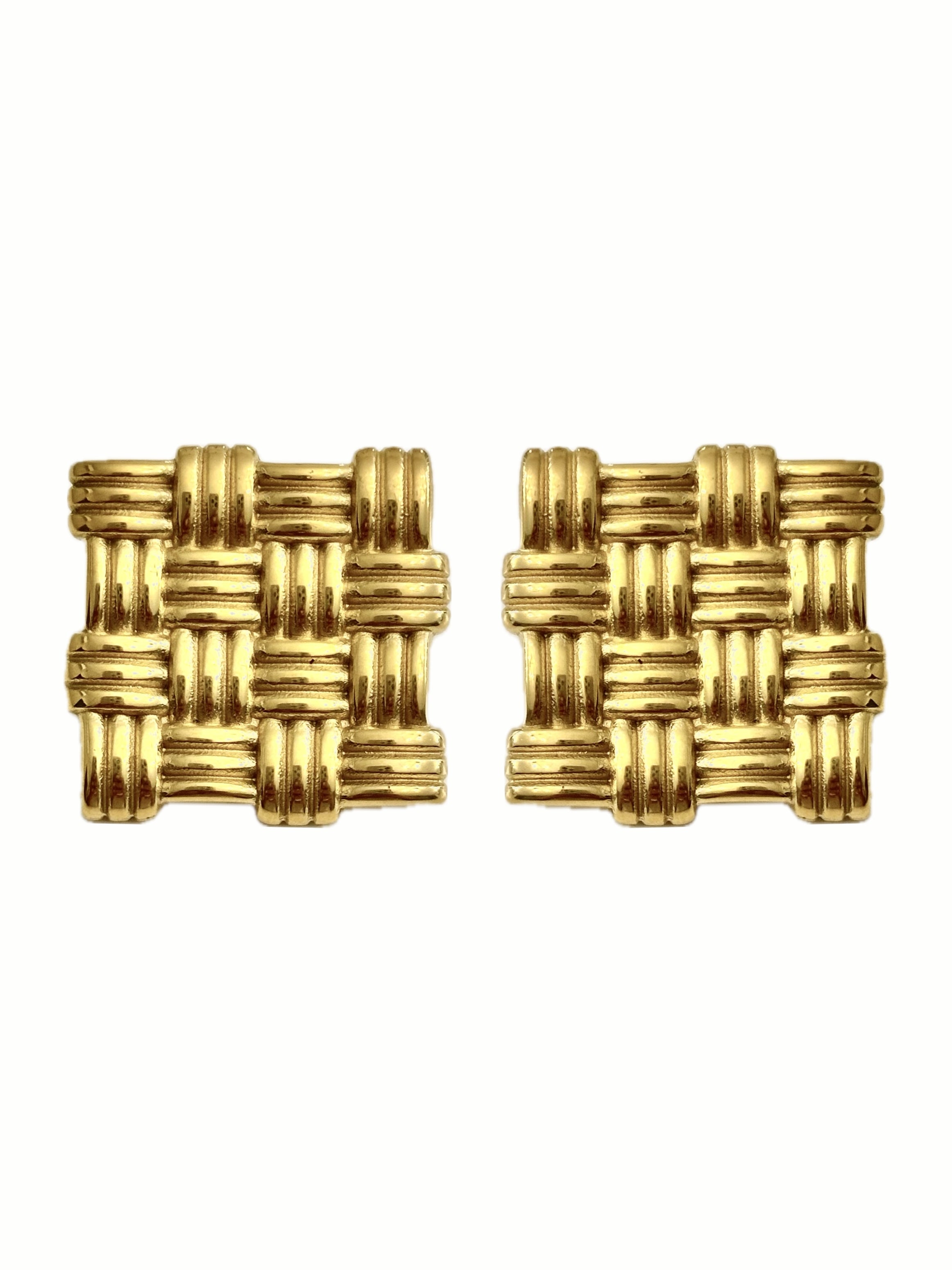 Aretes Tejido Cuadrado