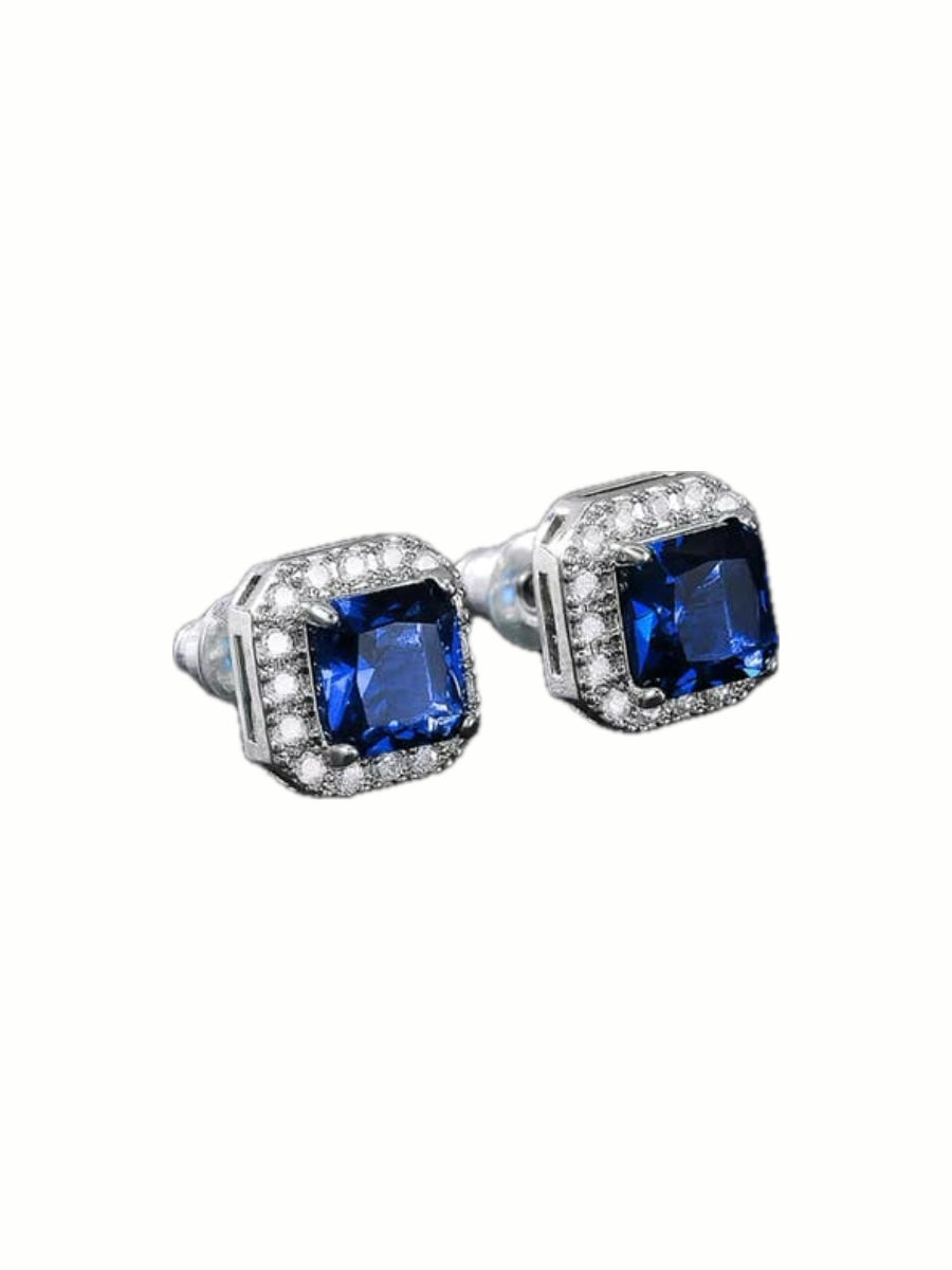 Aretes Solitario con Halo