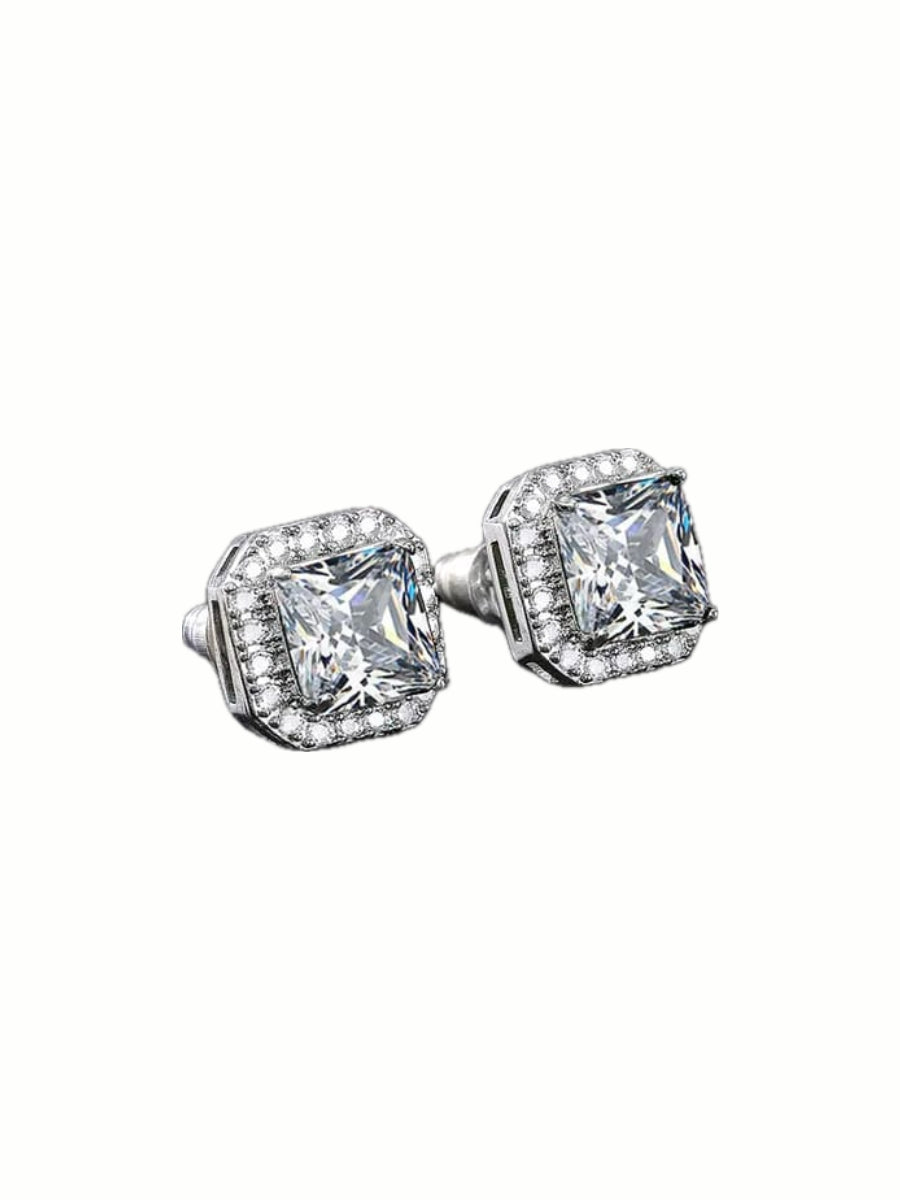 Aretes Solitario con Halo
