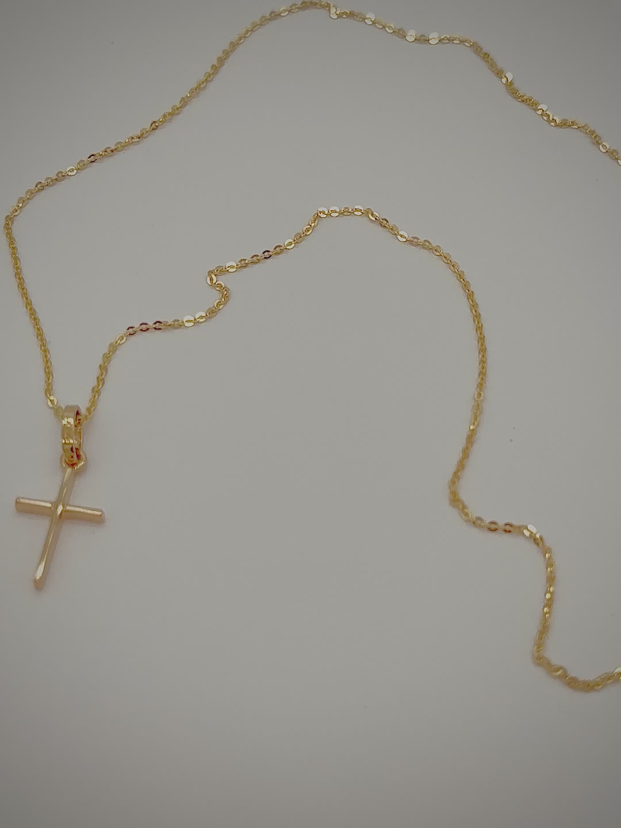 Cadena y Cruz Recta *Oro 14 Kilates