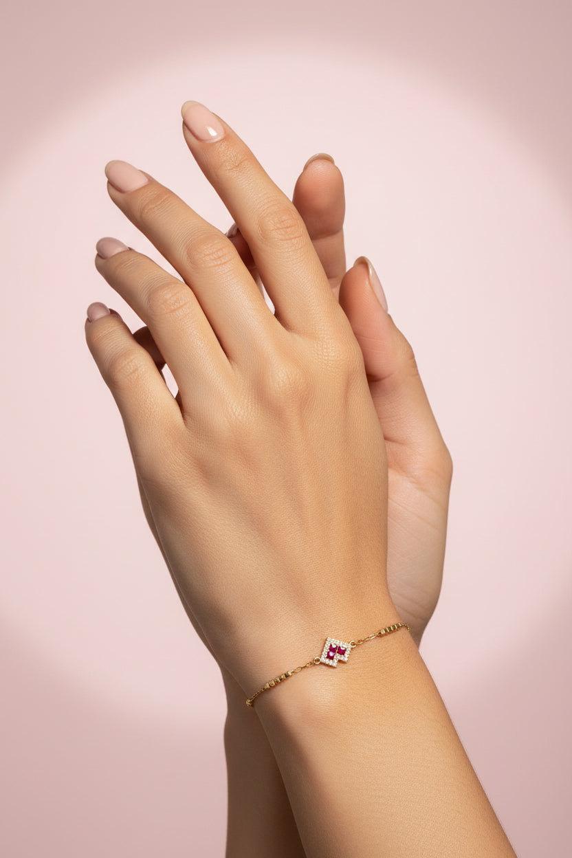 Pulsera Mini Corazón Rosa