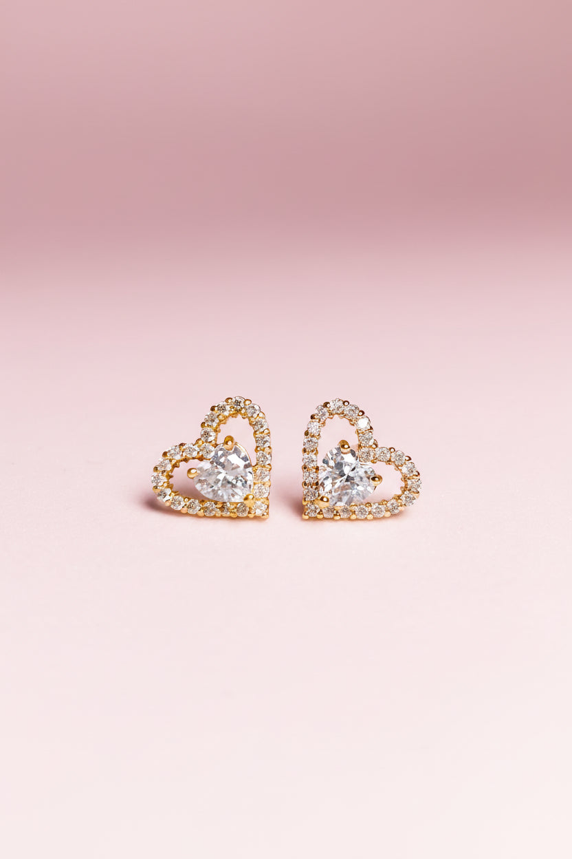 Aretes Corazón Zirconia