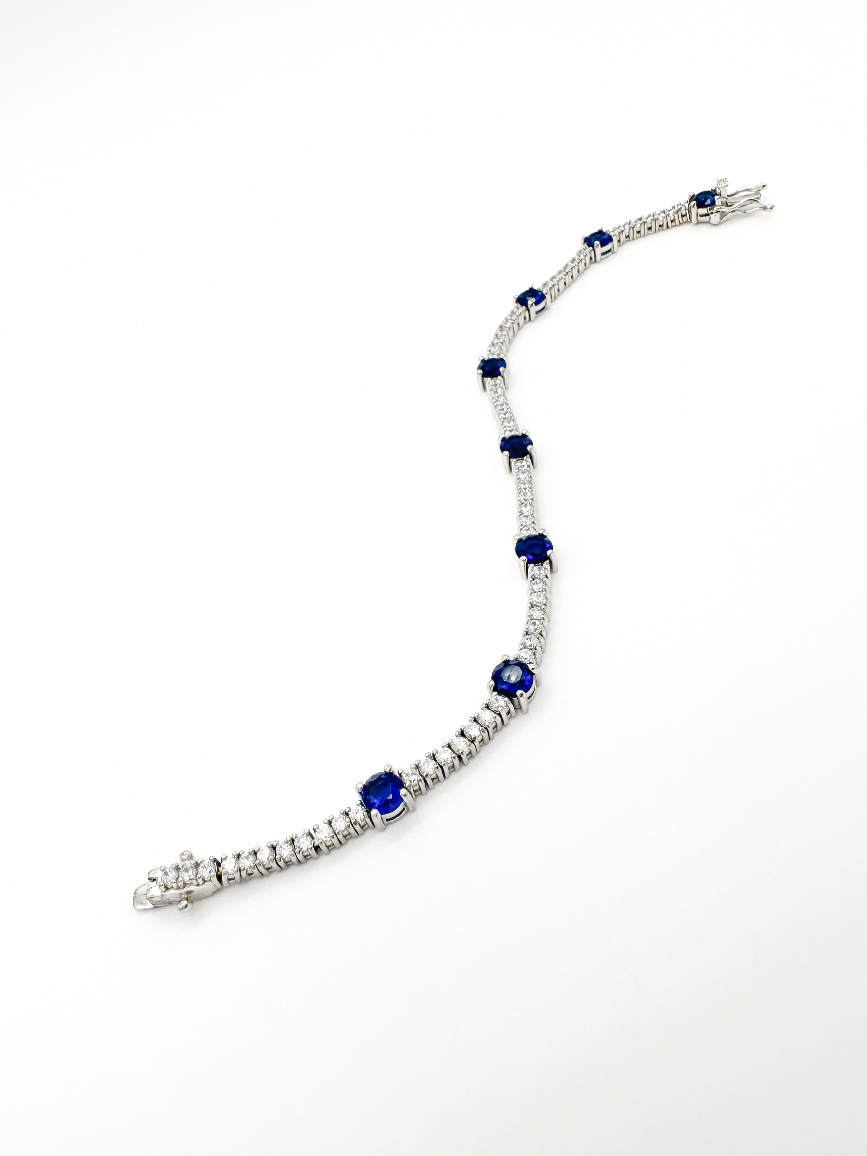 Pulsera Zirconias Zafiro de Plata