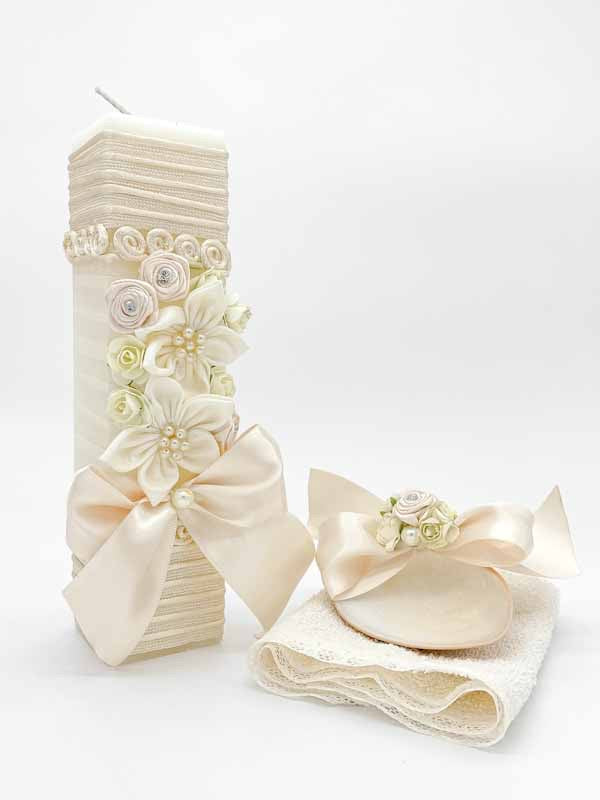Kit de Bautizo Flores y Moño