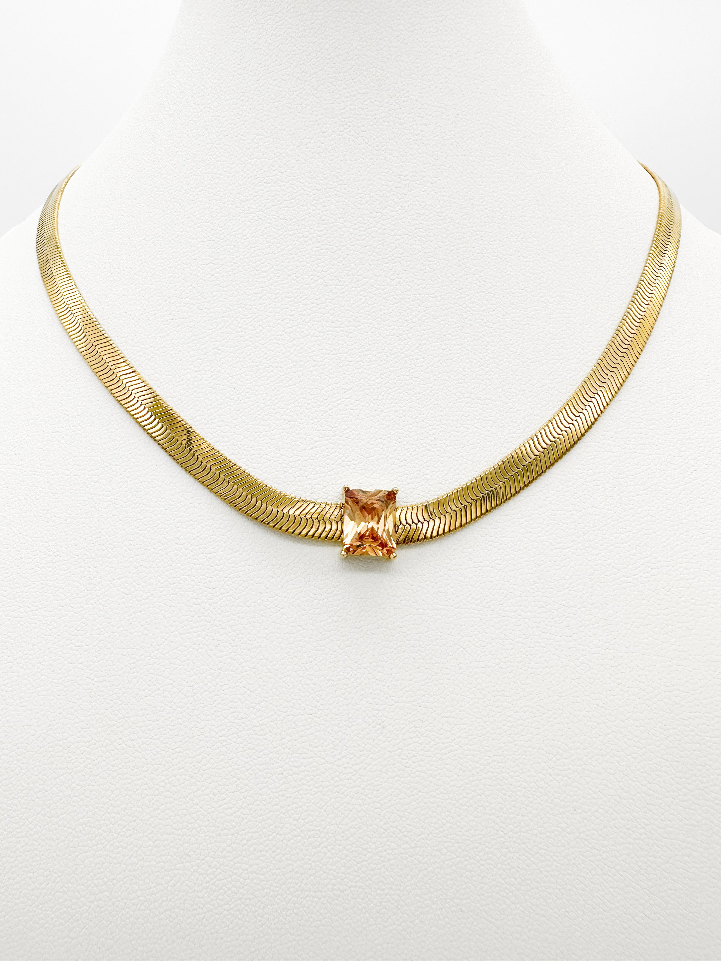 Collar Snake Cristal - Dorado