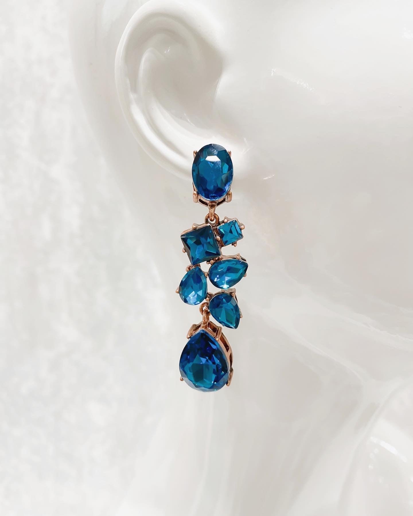 Aretes Largos Azul