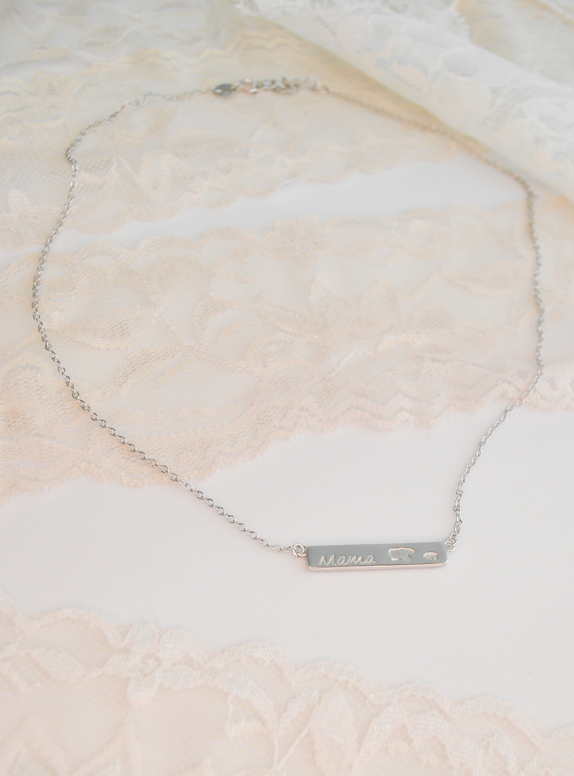 Collar Placa Mamá de Plata