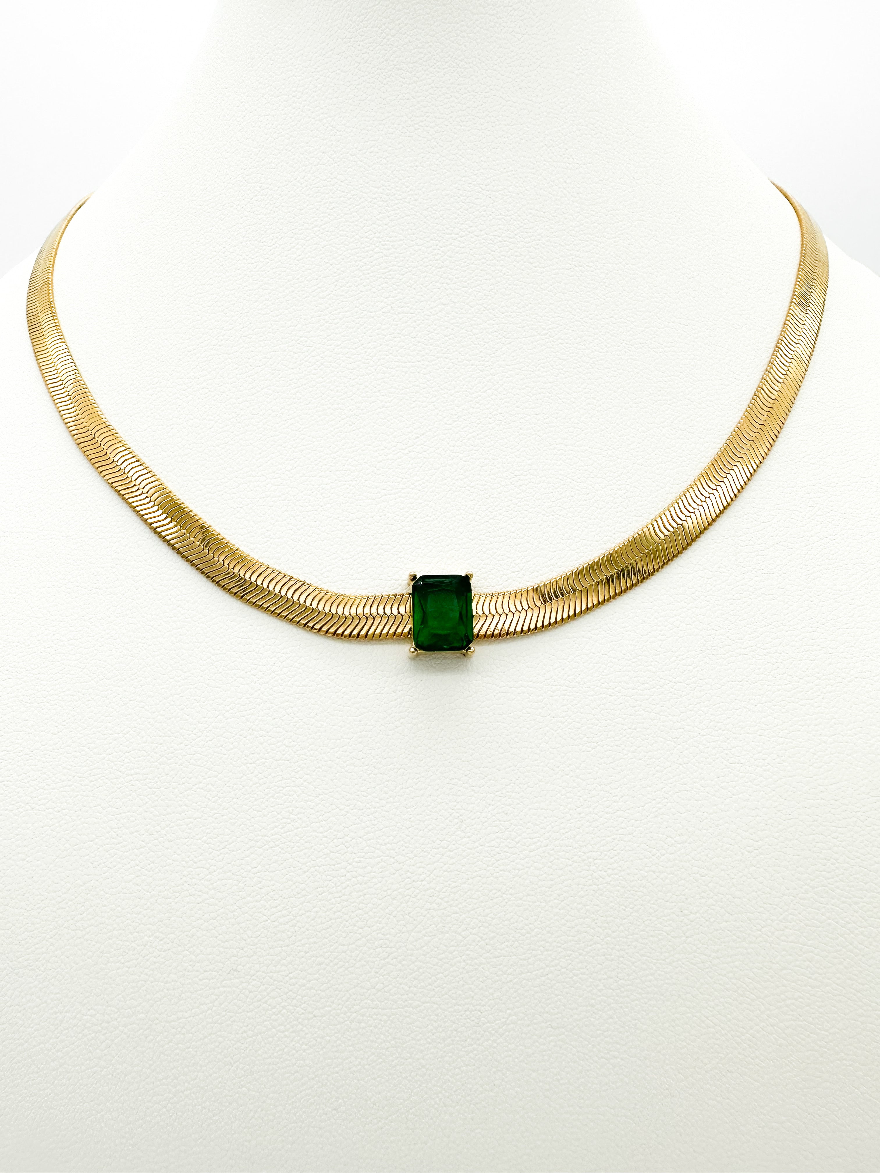 Collar Snake Cristal - Esmeralda