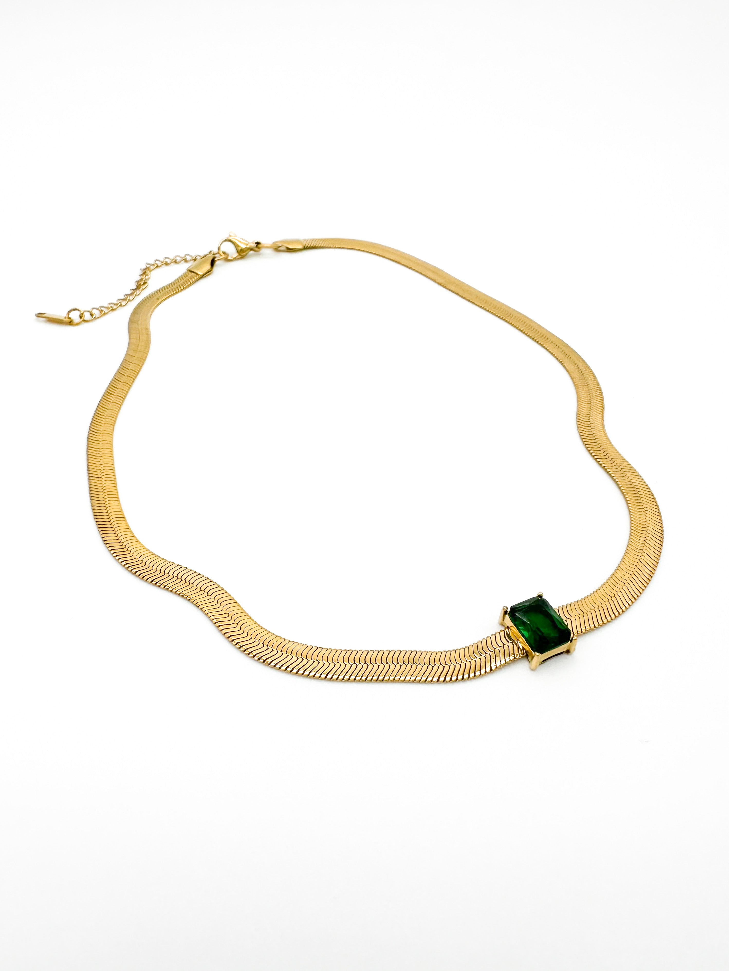 Collar Snake Cristal - Esmeralda