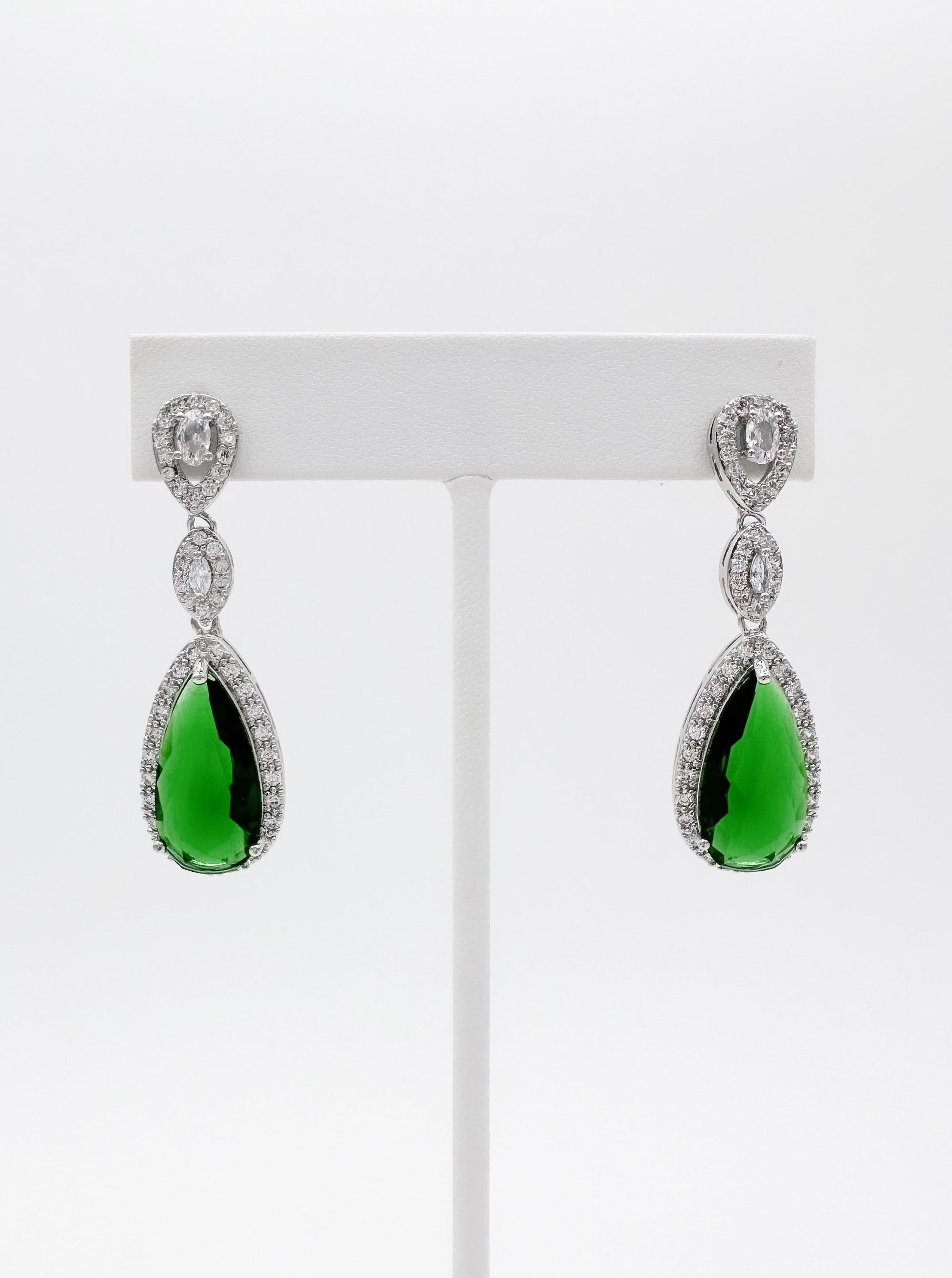 Aretes Gota Larga - Verde