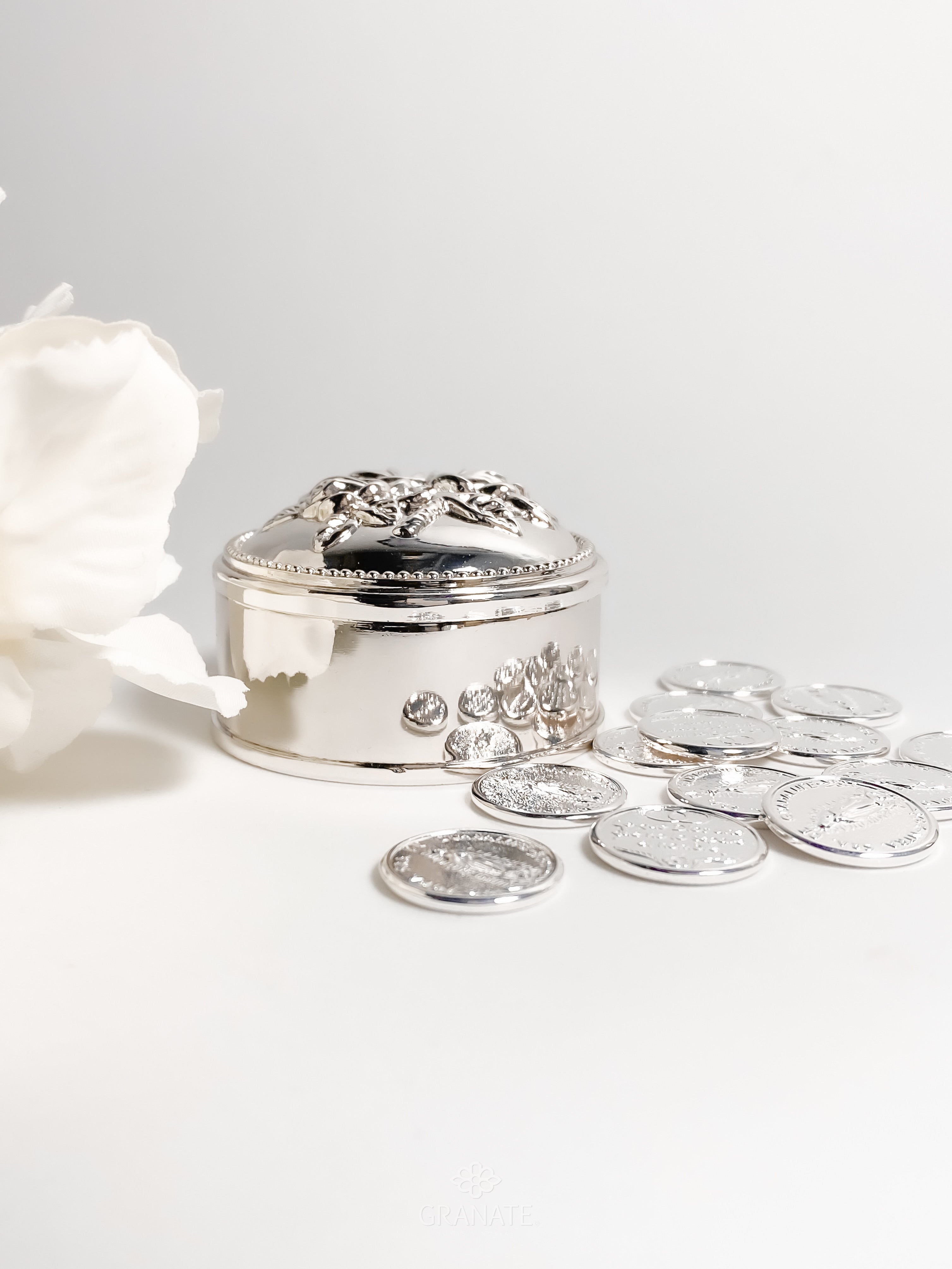 Set de Arras Tres Rosas Plateado