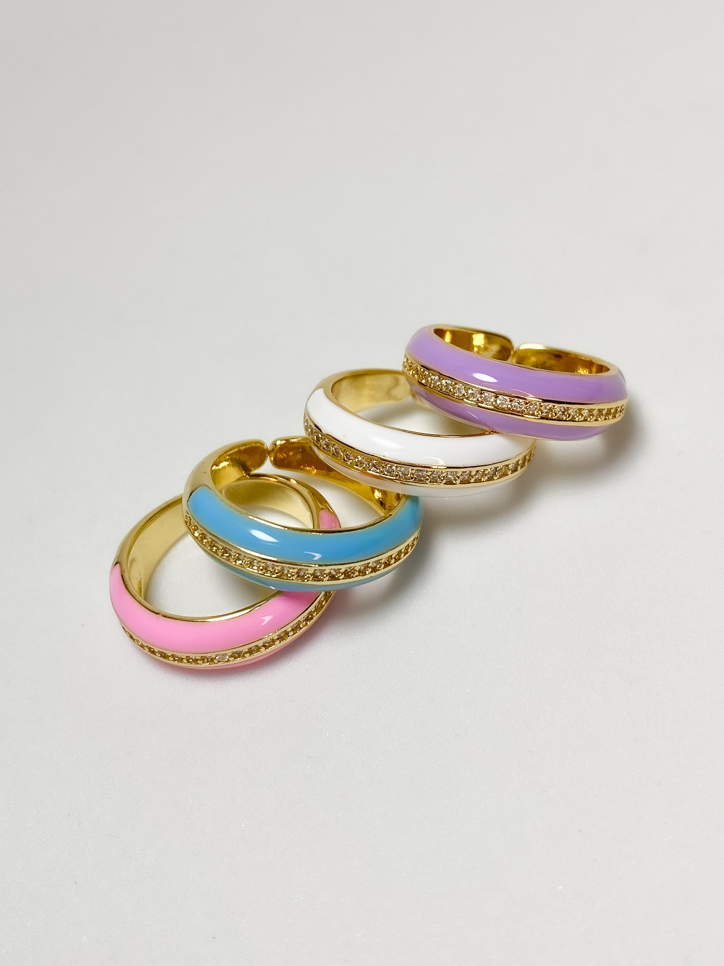 Anillo Línea de Cristales - Opciones de Color